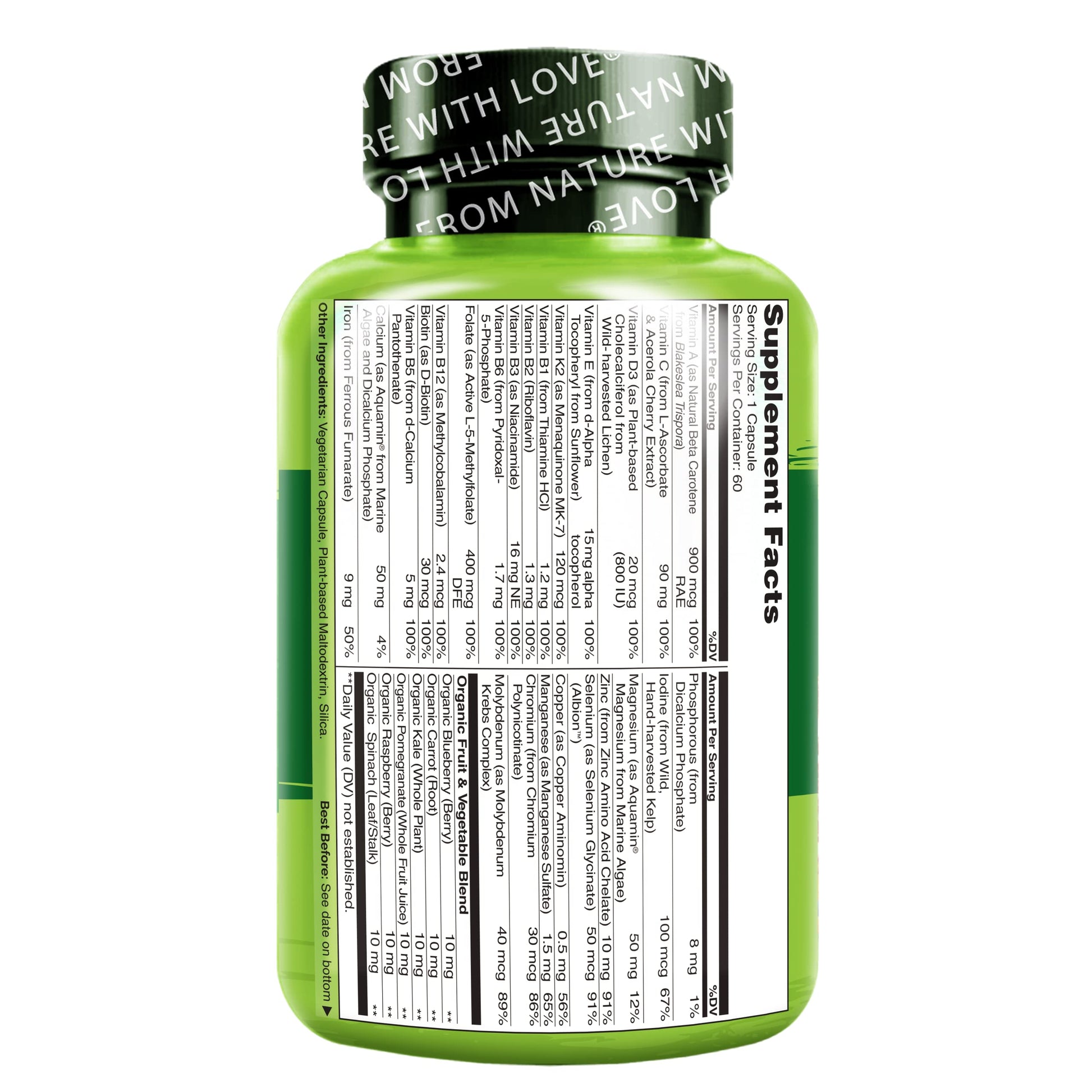 NATURELO One Daily Multivitamin for Women - Energy Support - Whole Food Supplement NATURELO uk supplements