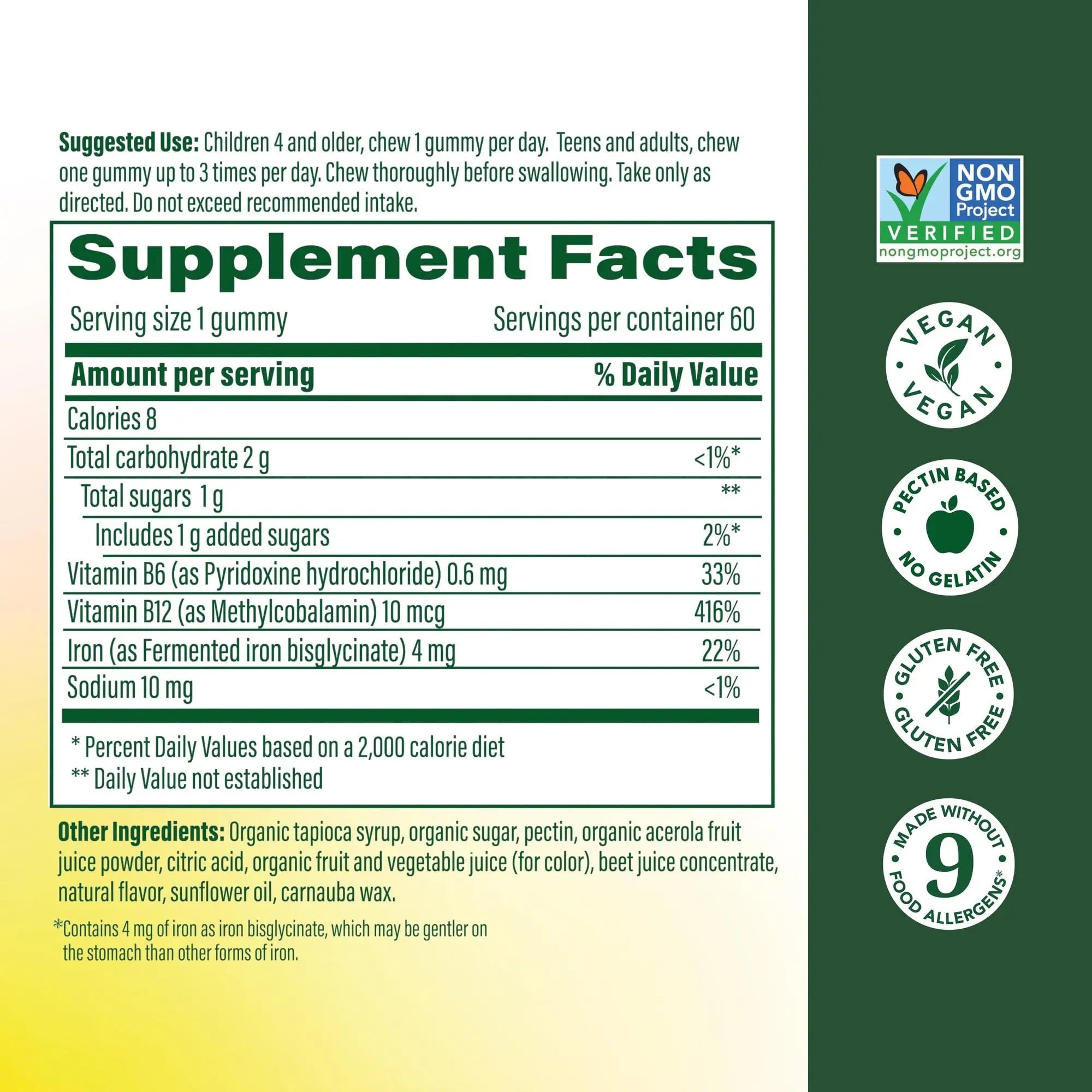 Megafood Iron Energy Gummies, Iron Supplement for Women, Men, Teens & Kids with Vitamin B12 & B6, Vitamins MegaFood uk supplements