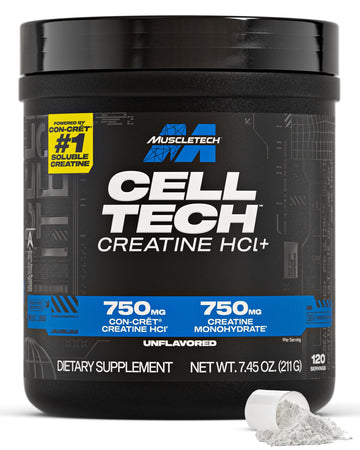 MuscleTech Cell-Tech Creactor Creatine HCl Powder, Post Workout Muscle Builder for Men & Women, Creatine Hydrochloride + Free-Acid, Unflavored (120 Servings), 8.47 oz MuscleTech uk supplements
