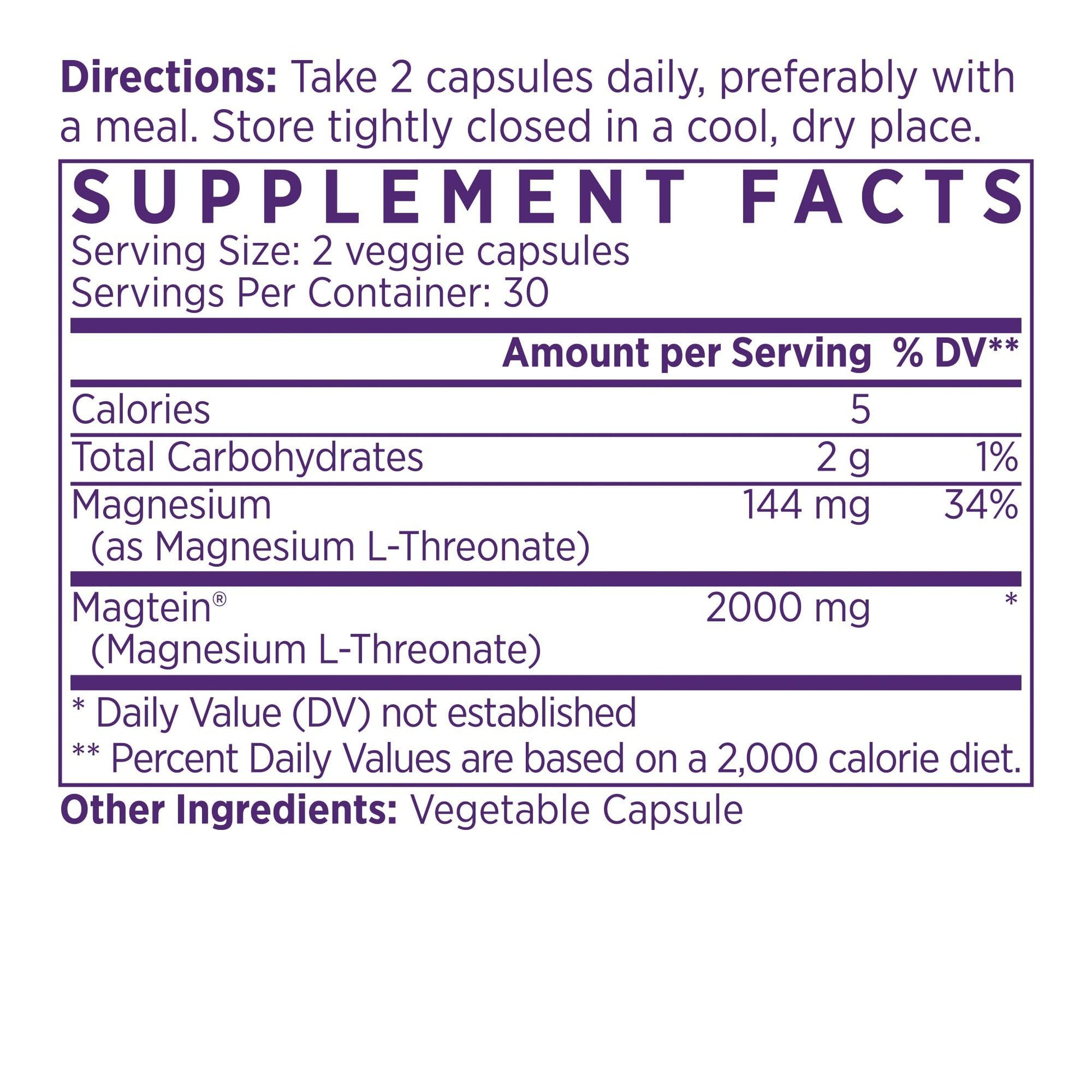 NAOMI Magnesium L-Threonate with 2,000mg Patented Magtein®, High Absorption Elemental Magnesium, Memory Supplement - Brain Health, Focus, Nerve Support, Heart Health, Natural Sleep Aid, 60 Veggie Caps NAOMI uk supplements