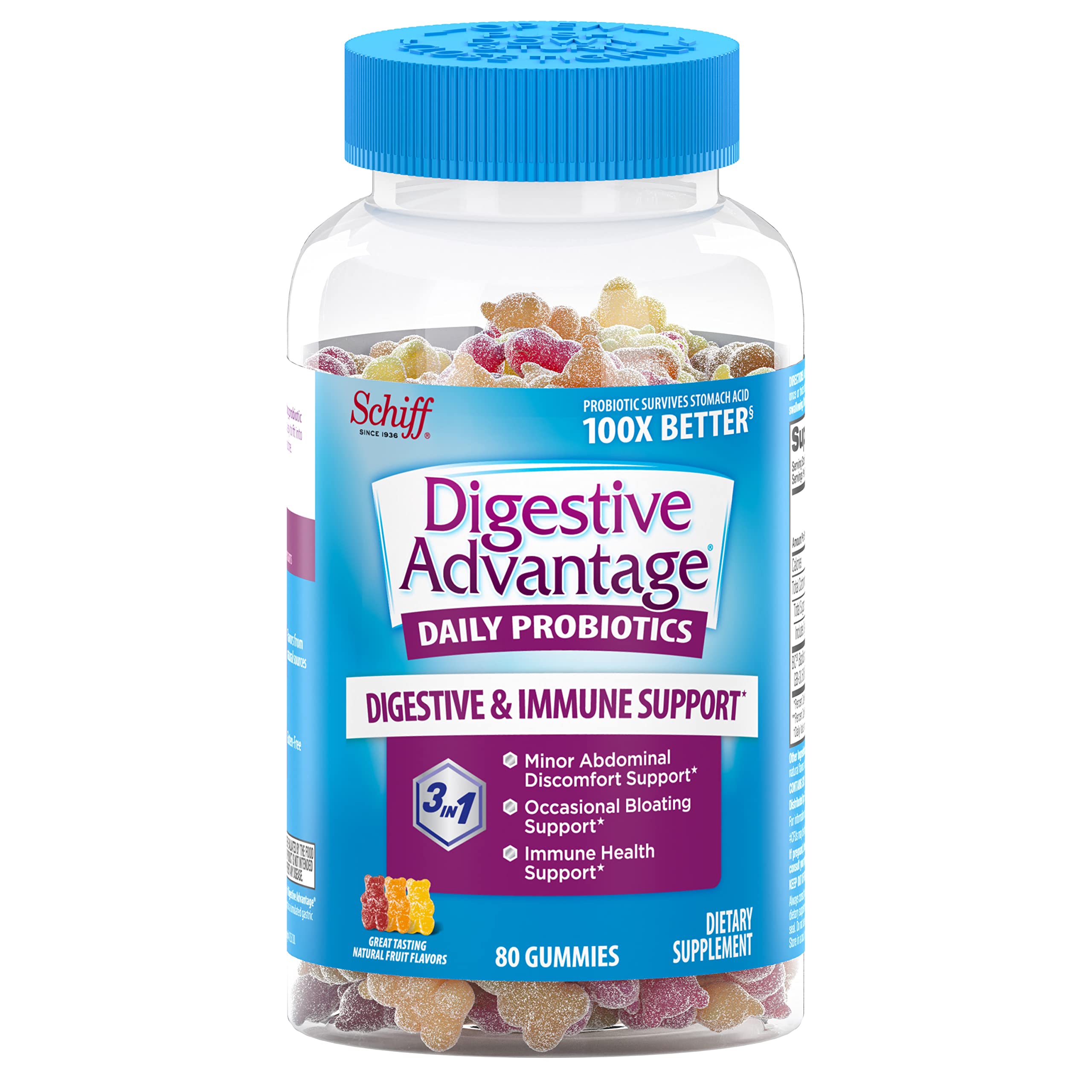 Vitafusion Fiber Well Sugar Free Fiber Supplement & Digestive Advantage Probiotic Vitafusion uk supplements