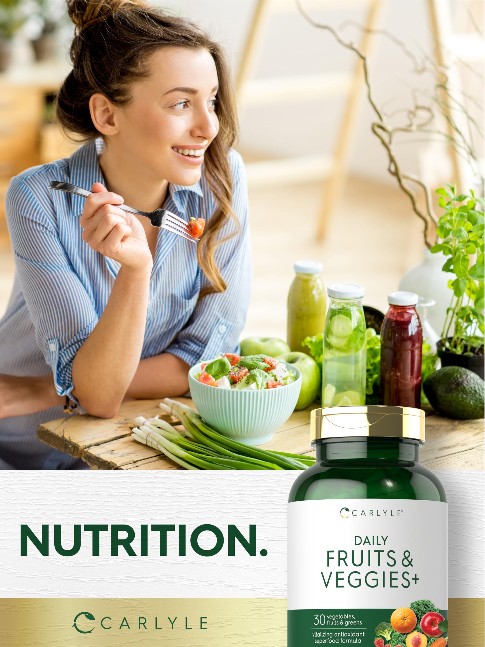 Carlyle Fruits and Veggies Supplement | 250 Capsules | Made with 30 Fruits and Vegetables | Vegetarian, Non-GMO, Gluten Free Superfood Formula Carlyle uk supplements