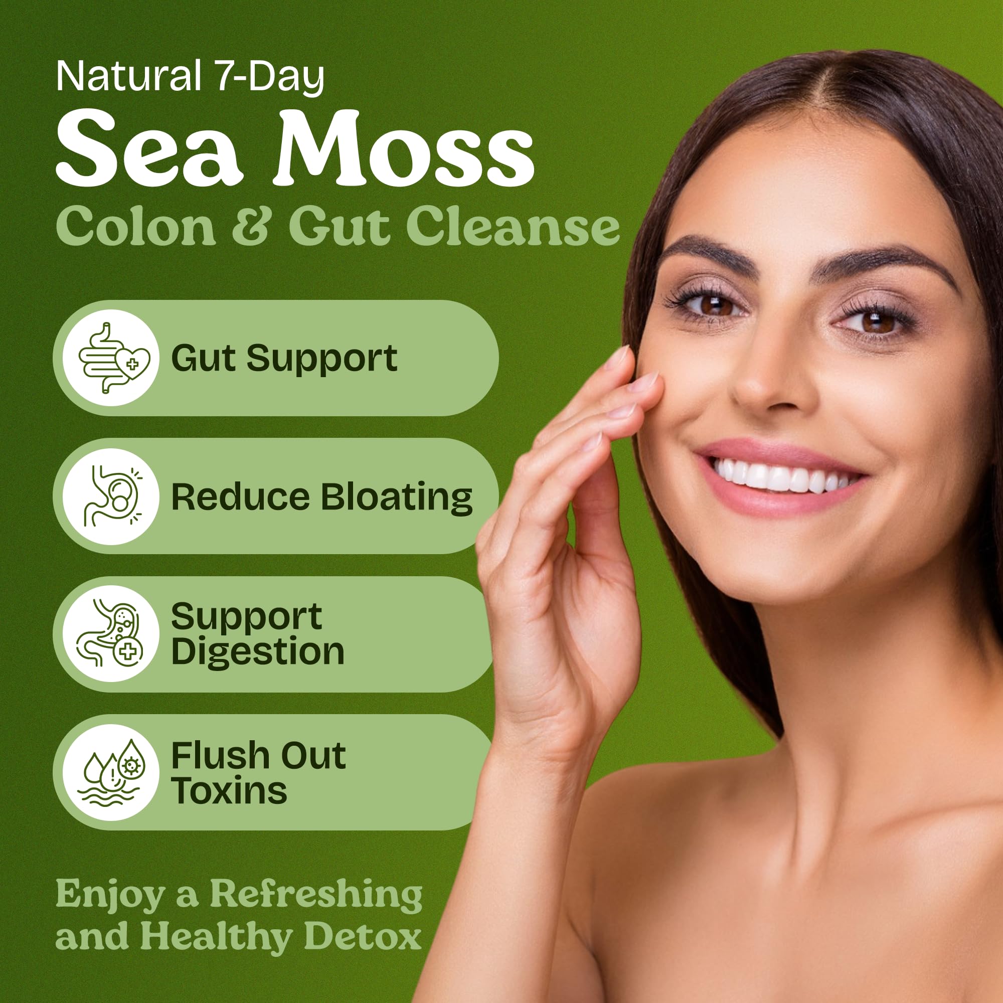Atlantic Naturals Sea Moss 7-Colon Cleanse Powder | Formulated with Psyllium Husk, Fiber, & Senna Powder | Supports Immune & Gut Health for Women & Men, Pineapple Flavor Drink Mix, 14 oz Atlantic Naturals uk supplements