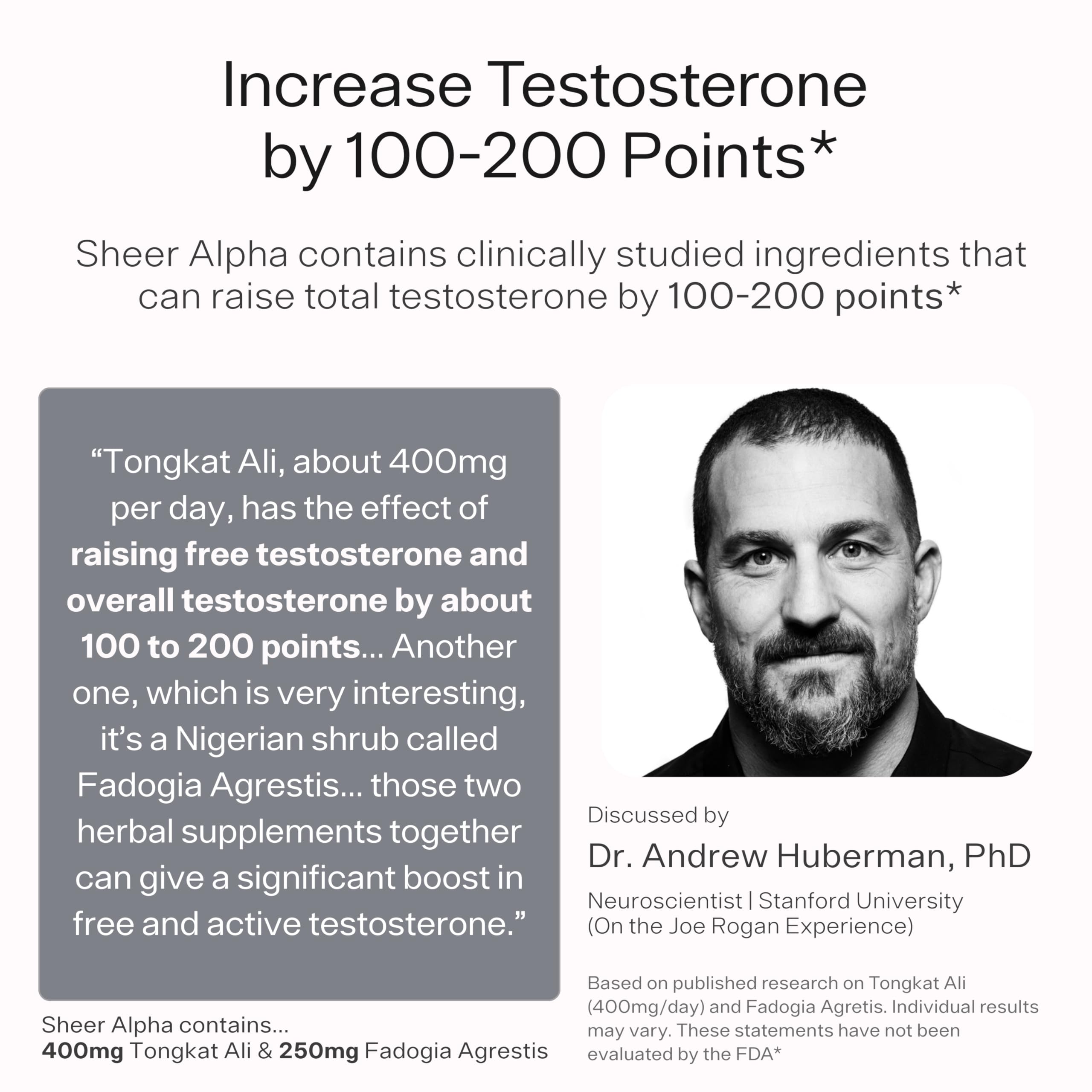 Testosterone Booster for Men - Sheer Alpha T-Booster - Clinically Backed Dose, Strongest Formula - Made in USA - Premium Blend of Fadogia Agrestis Tongkat Ali and Shilajit. 30 Servings Sheer Strength Labs uk supplements