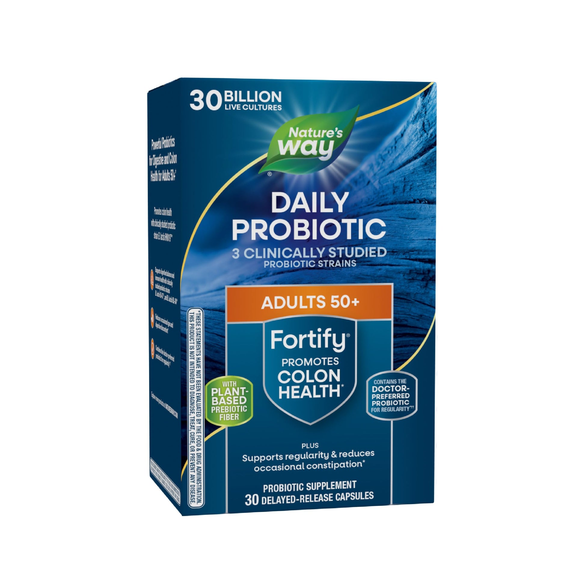 Nature's Way Fortify 50+ Daily Probiotic for Men & Women, 30 Billion Live Cultures, Colon, Digestive, and Immune Health Support* Supplement, 30 Capsules Nature's Way uk supplements