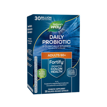Nature's Way Fortify 50+ Daily Probiotic for Men & Women, 30 Billion Live Cultures, Colon, Digestive, and Immune Health Support* Supplement, 30 Capsules Nature's Way uk supplements