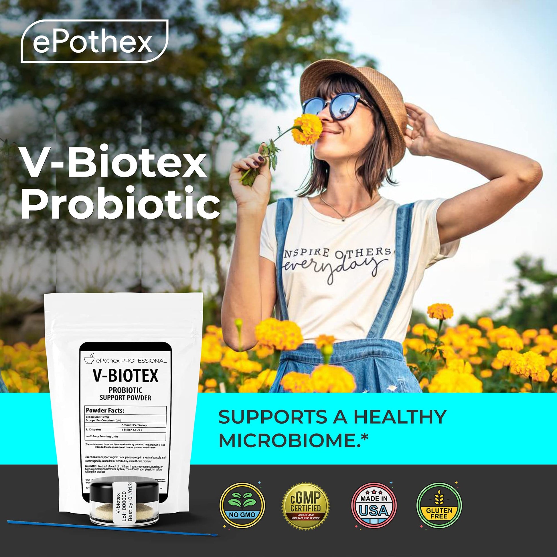 EPOTHEX V-Biotex - Pure L. Crispatus Probiotic Powder | Vaginal Probiotic | Promotes Vaginal & Urinary Health EPOTHEX uk supplements
