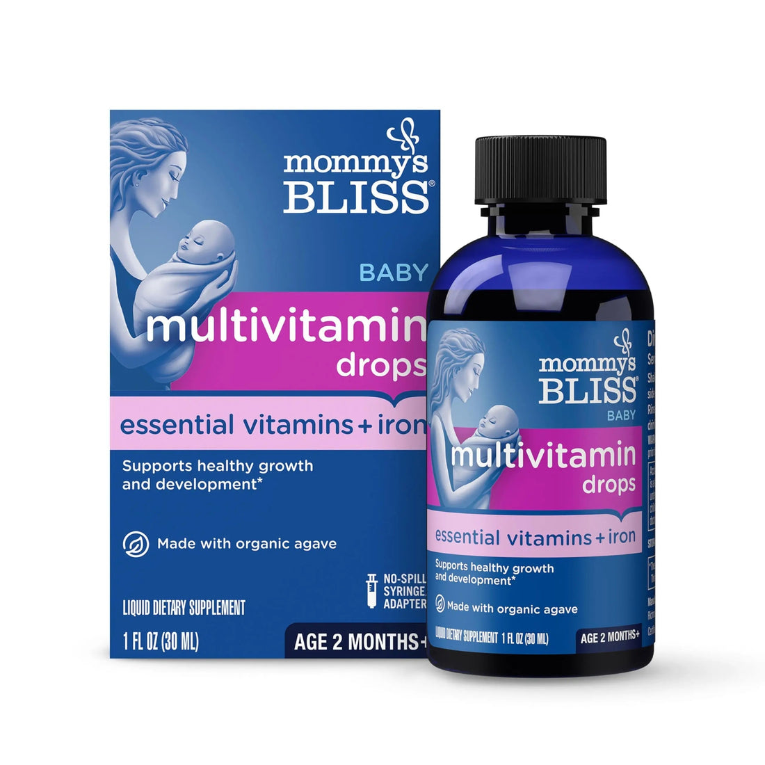 Mommy's Bliss Baby Multivitamin + Iron, Daily Essential Baby Vitamins for Immune Support, Healthy Growth & Bone Development, Age 2 Months+, 30 ml Mommy's Bliss uk supplements