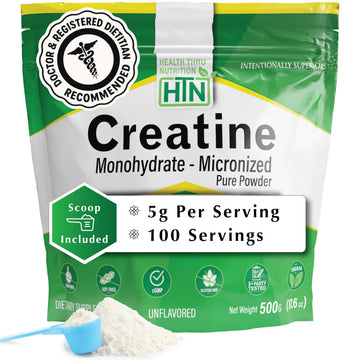 Health Thru Nutrition Creatine Monohydrate Micronized Powder – 500g Pure Unflavored – 5g Per Scoop – Workout Support, Muscle Fuel and Recovery Bulk Supplement | Non-GMO, Vegan Health Thru Nutrition uk supplements