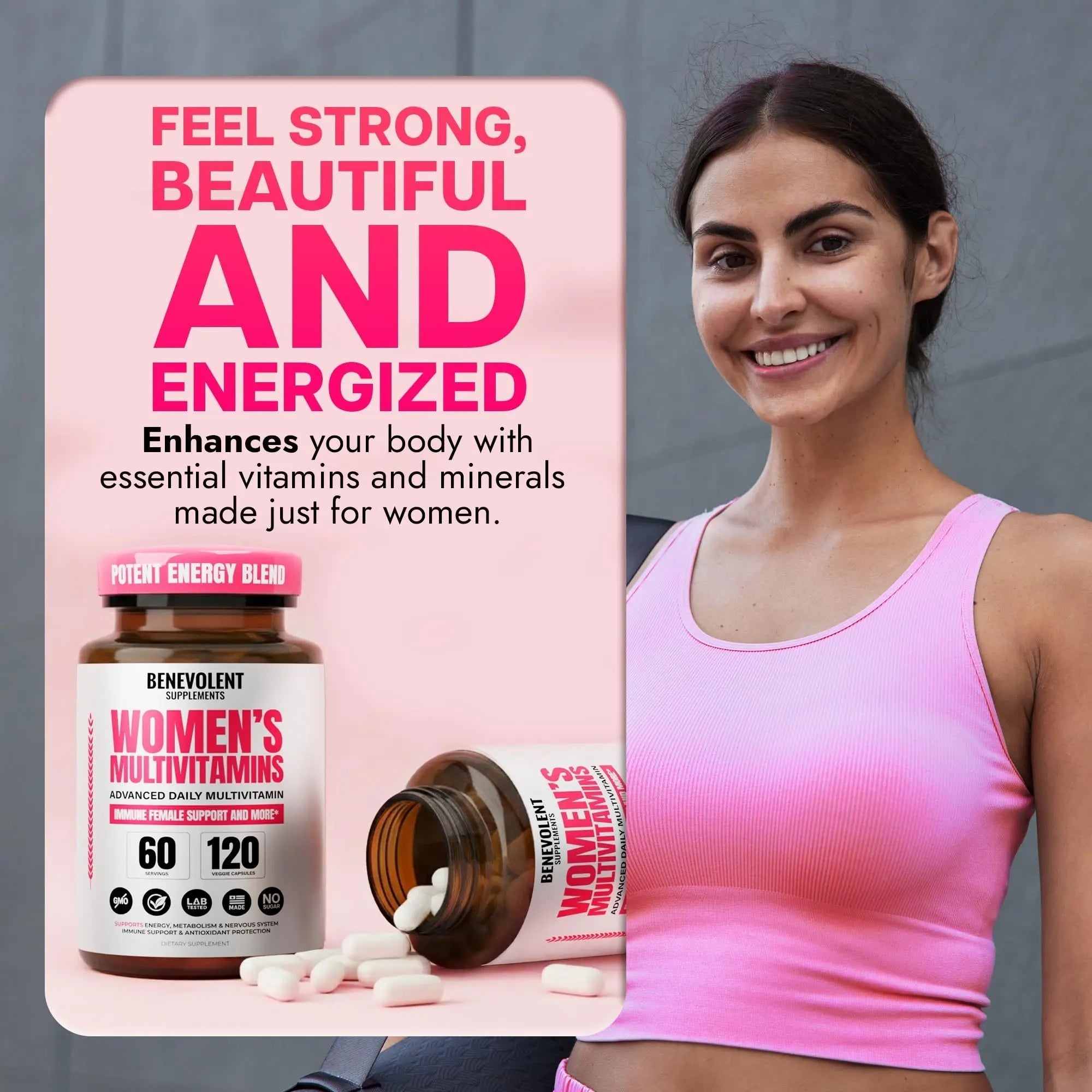 Multivitamin for Women - Supplement for Energy, Immunity, & Female Support - Daily Vitamins for Women with Biotin, Calcium, Magnesium Benevolent Nourishment uk supplements