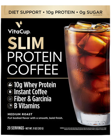 VitaCup Slim Protein Coffee for Diet Support, Instant Coffee w/Whey Protein Powder VitaCup uk supplements