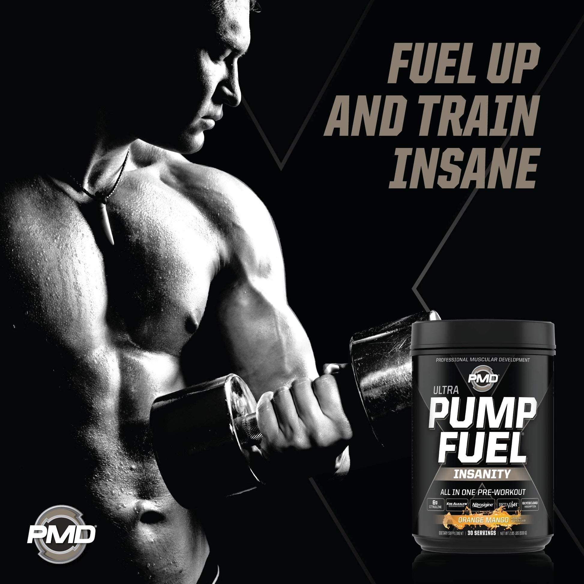 PMD Sports Ultra Pump Fuel Insanity - Pre Workout - Tropical Orange Mango (30 Servings) PMD uk supplements