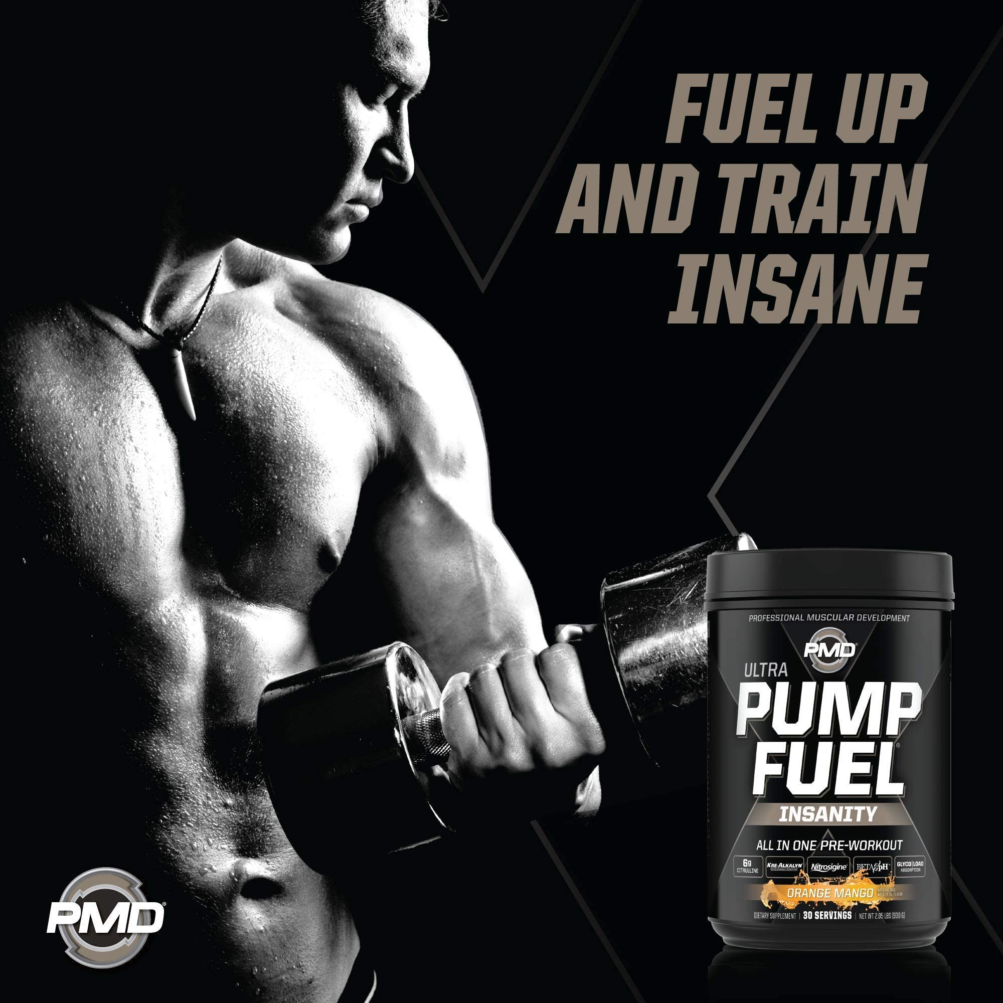 PMD Sports Ultra Pump Fuel Insanity - Pre Workout - Tropical Orange Mango (30 Servings) PMD uk supplements