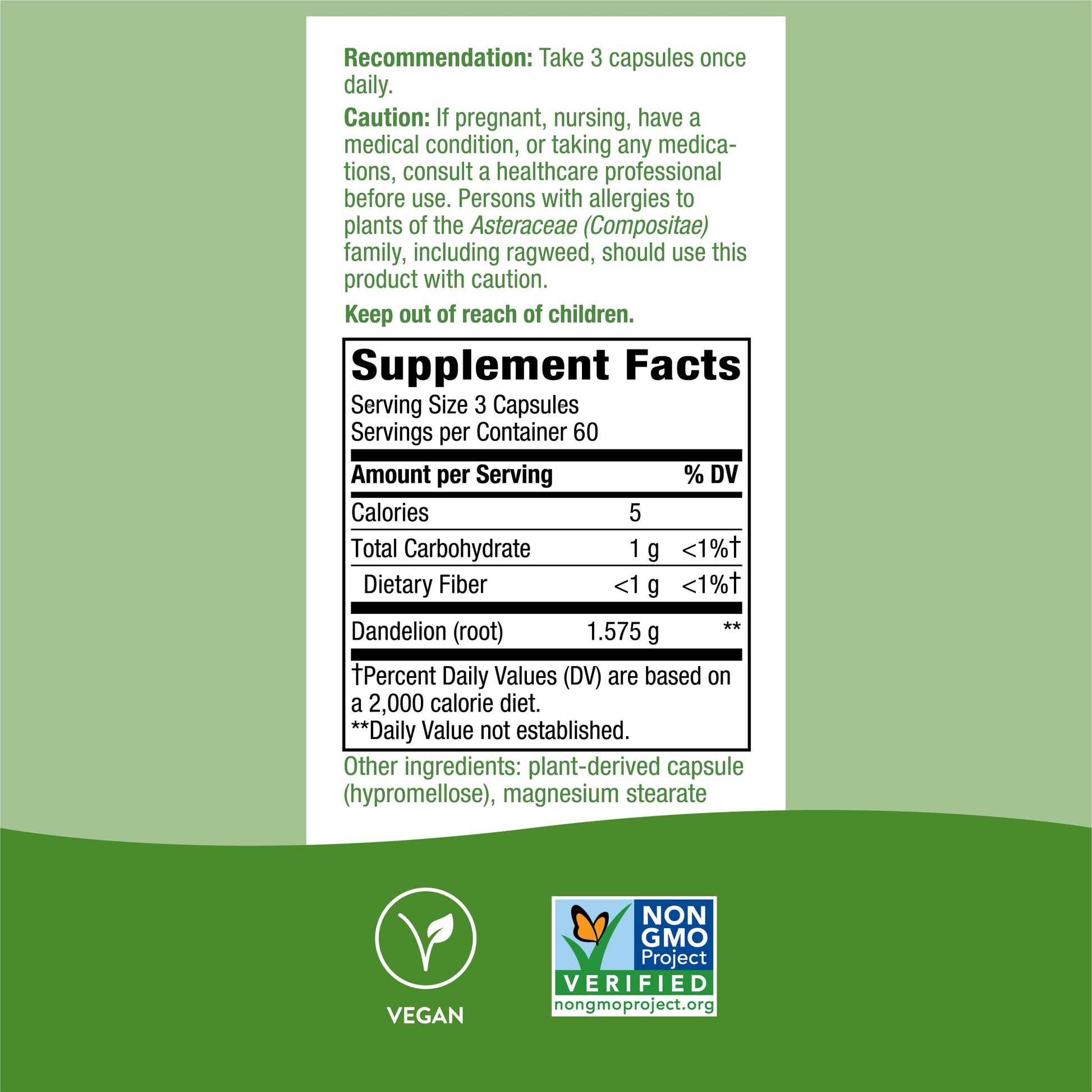 Nature's Way Dandelion Root Diuretic Herb* 525 mg per Capsule Non-GMO Nature's Way uk supplements