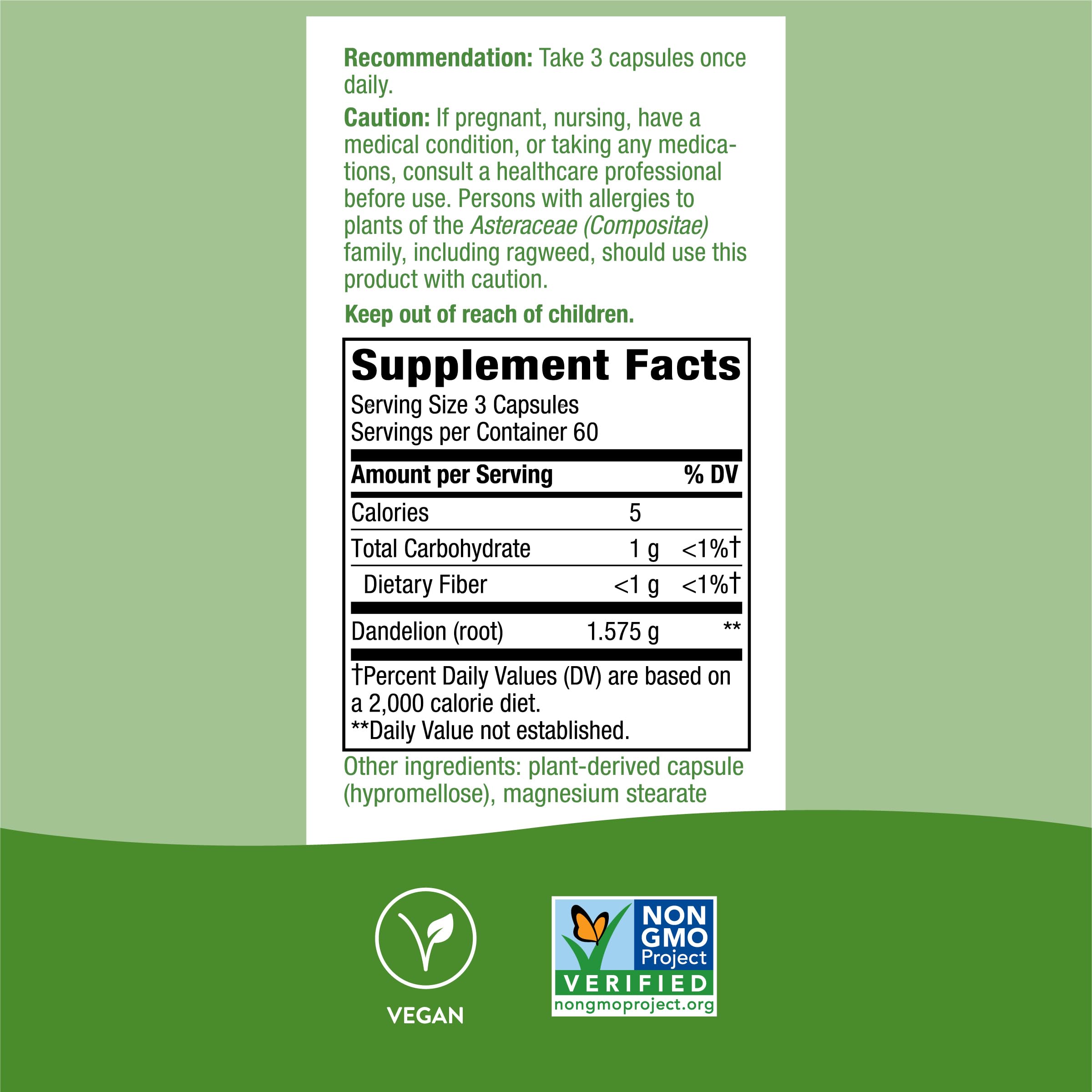 Nature's Way Dandelion Root Diuretic Herb* 525 mg per Capsule Non-GMO Nature's Way uk supplements