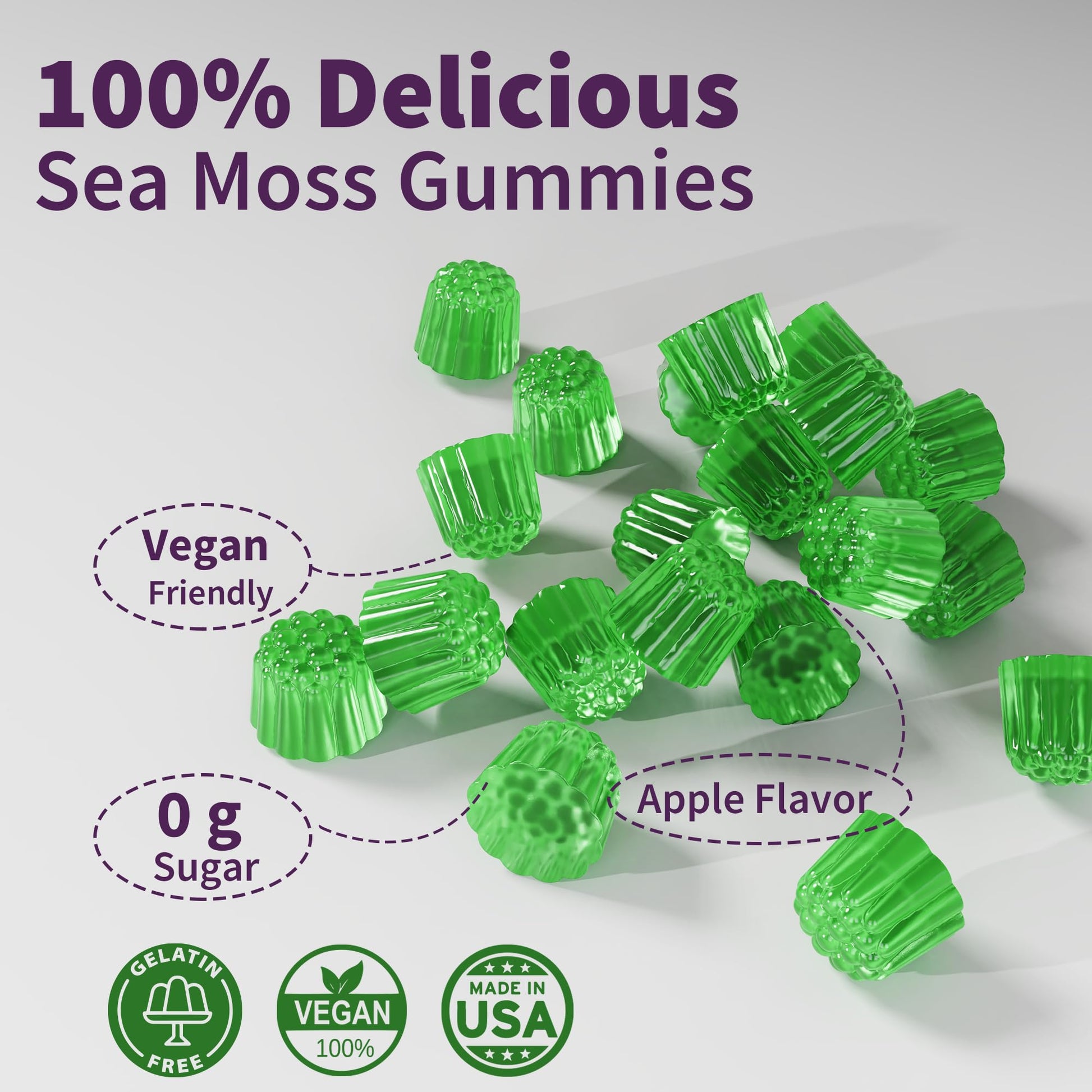 Sea Moss Supplement 5000mg, Sugar Free Sea Moss Gummies, Irish Sea Moss EnvyDeal uk supplements