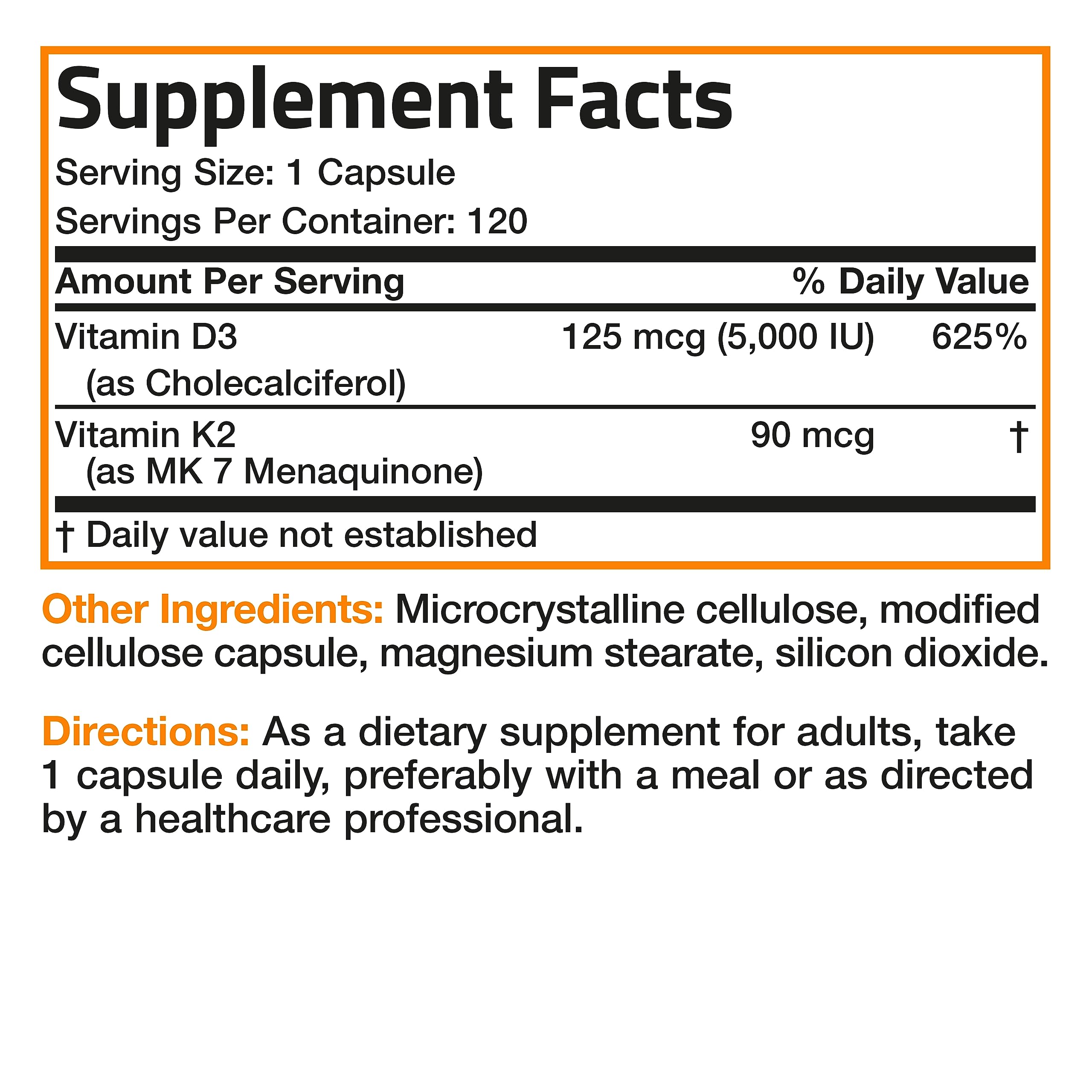 Bronson Vitamin K2 (MK7) with D3 Supplement Non-GMO Formula 5000 IU Vitamin Bronson uk supplements
