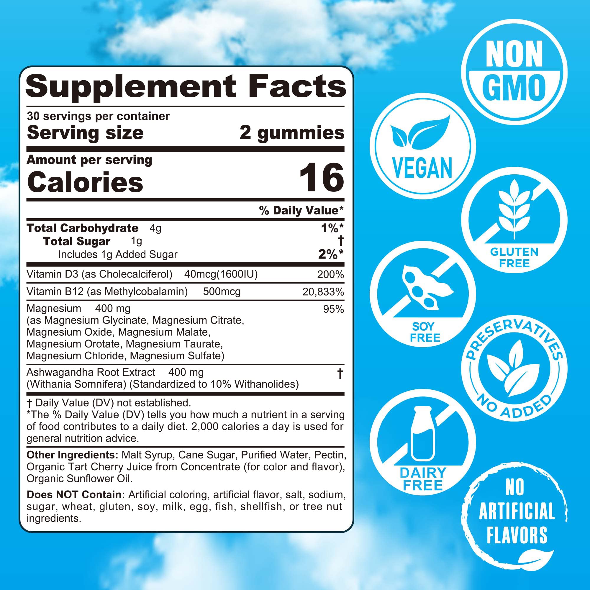 Magnesium Complex Gummies 400mg | as 8 Forms of Magnesium Glycinate, Malate, Citrate, Taurate, Oxide & More | w/Ashwagandha Extract, D3 & B12 Supports for Calm, Zzz, Mood, Muscle Cramp - Vegan 120Cts EnvyCure uk supplements