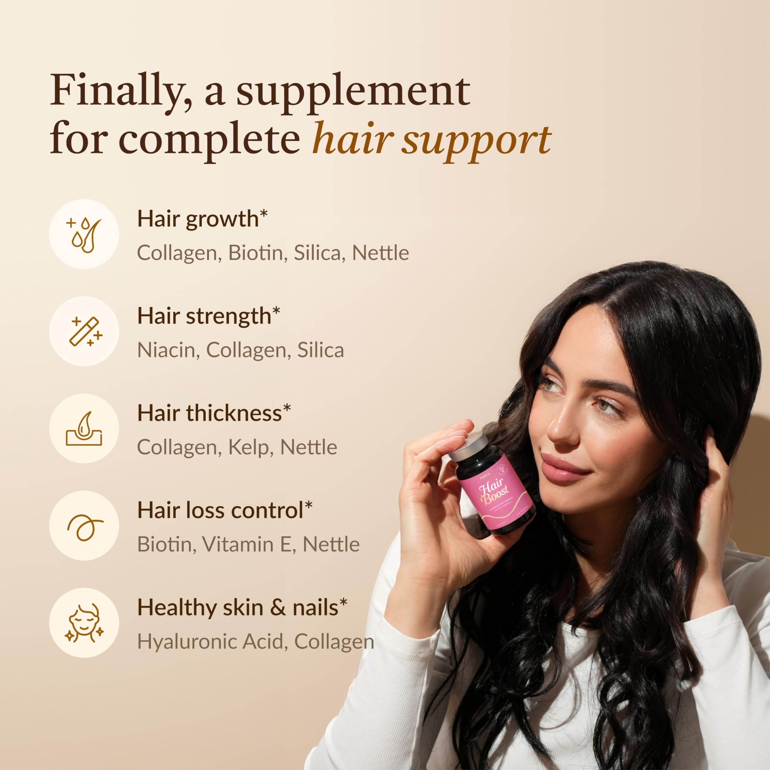 18-in-1 Hair Growth Supplement | Collagen, Hyaluronic Acid, Nettle, Silica, Biotin, Grape Seed Extract, Bamboo | Stronger, Thicker, Longer Hair – Supports Hair Volume, Shine, Scalp & Nail Health kailea uk supplements