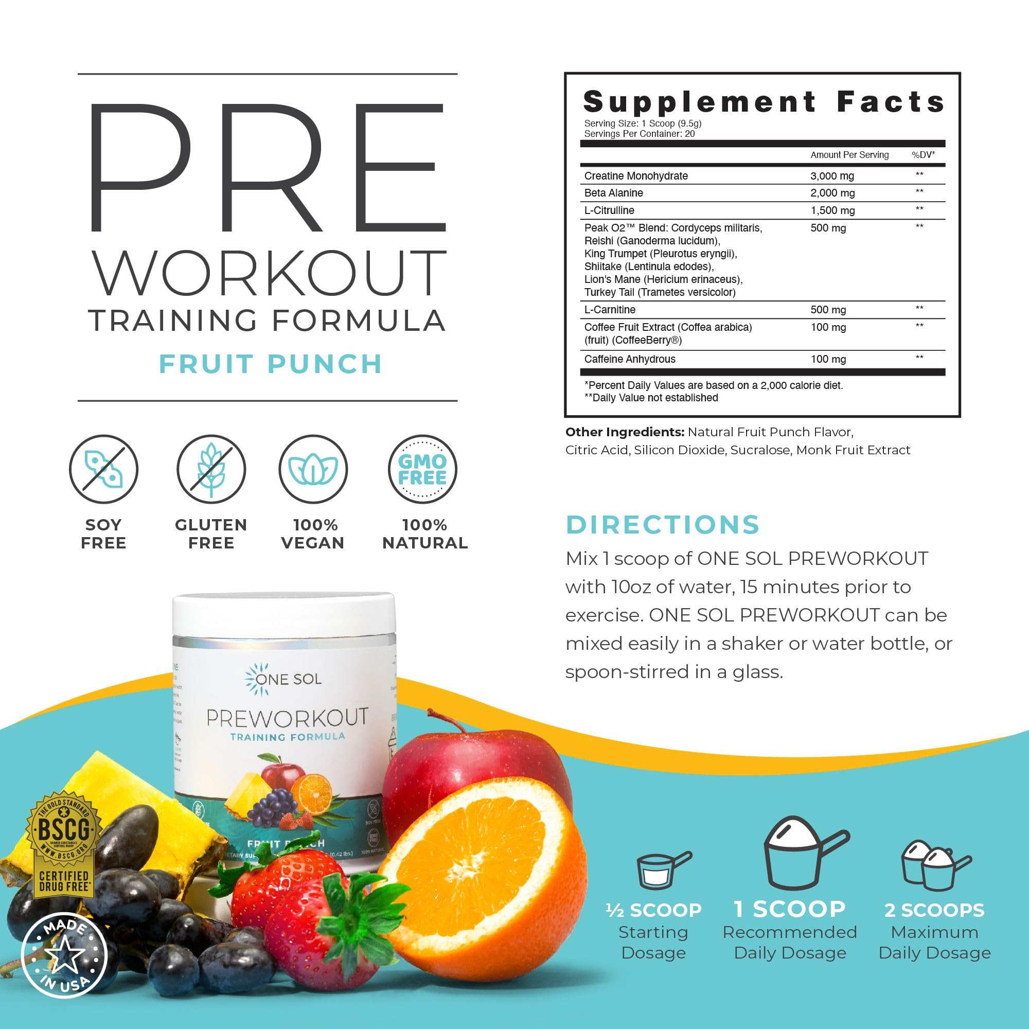 One Sol Pre-Workout for Women, Enhanced Pump & Focus, No Jitters Or Crash, Natural One Sol uk supplements