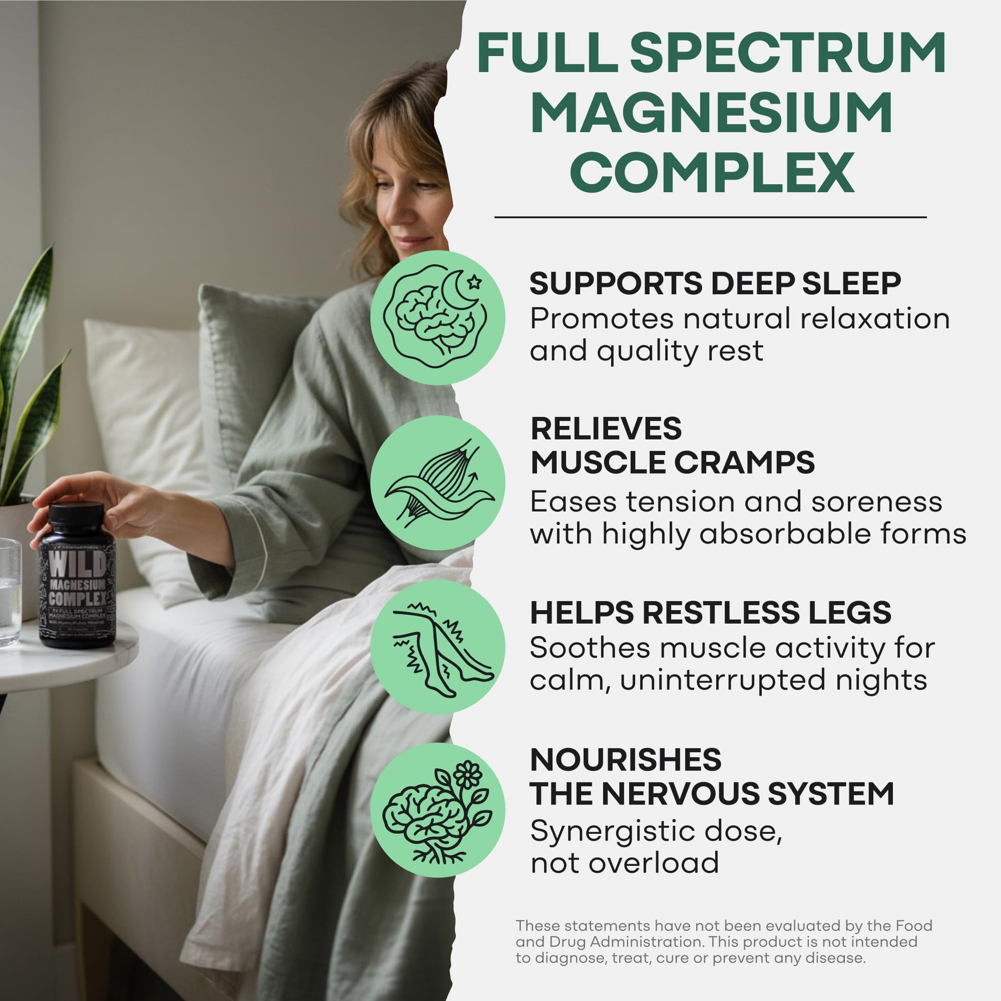 Wild Foods Magnesium Complex Supplement with 7X Forms, 90 Capsules | High Absorption, Full Spectrum, Easy Digestion | 500mg Glycinate, Bisglycinate, Malate, Orotate, Citrate, Taurate Wild Foods uk supplements
