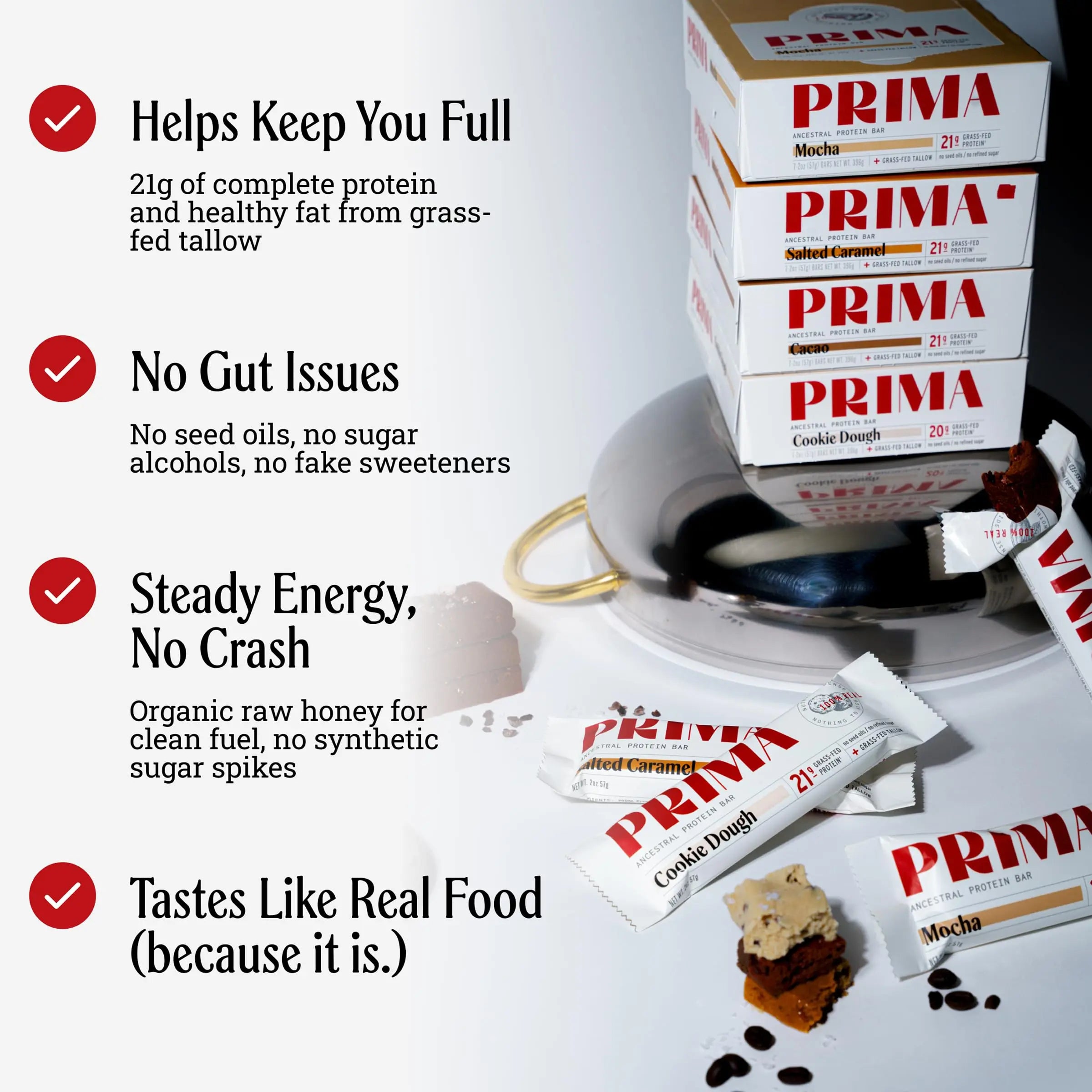 PRIMA Cookie Dough Protein Bar | 21g Grass Fed Whey and Collagen | No Seed Oils, No Preservatives, Raw Honey Sweetened | 7 Pack PRIMA ANCESTRAL PROTEIN BAR uk supplements
