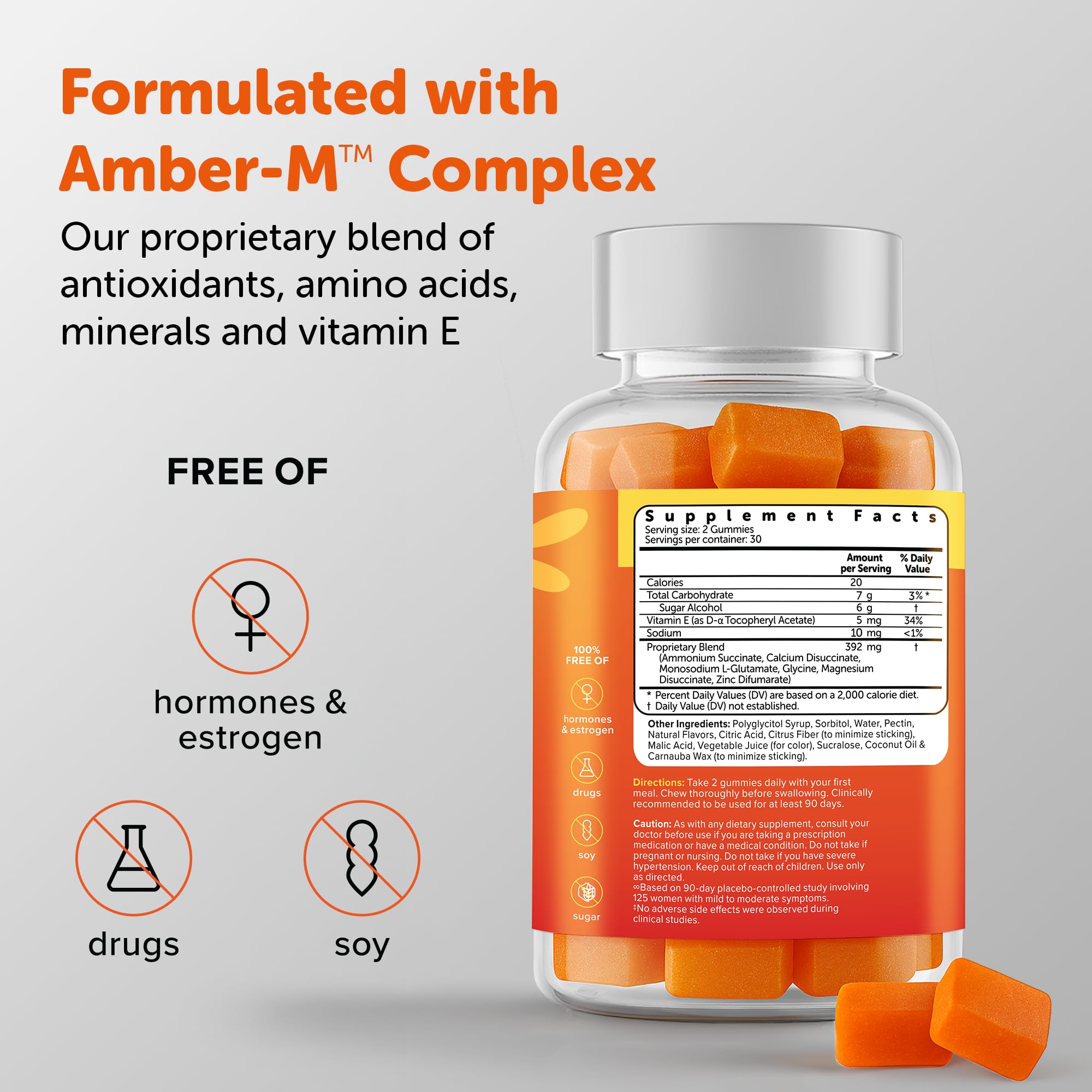 Amberen Menopause Supplement for Women, 60 Gummies, Clinically Proven, Helps Support Hormone Balance, Helps Relieve 12 Menopause Symptoms: Hot Flashes, Night Sweats, Mood Swings and More Amberen uk supplements