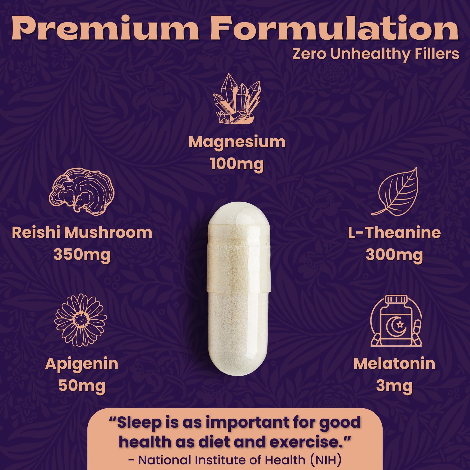 Local Nutrition Natural Sleep Aid with Magnesium Glycinate, Reishi Mushroom Extract, L-Theanine, Apigenin, and Melatonin - Sleep Supplement for Adults Seeking Deep Rest - 60 Capsules, Made in The USA Local Nutrition uk supplements