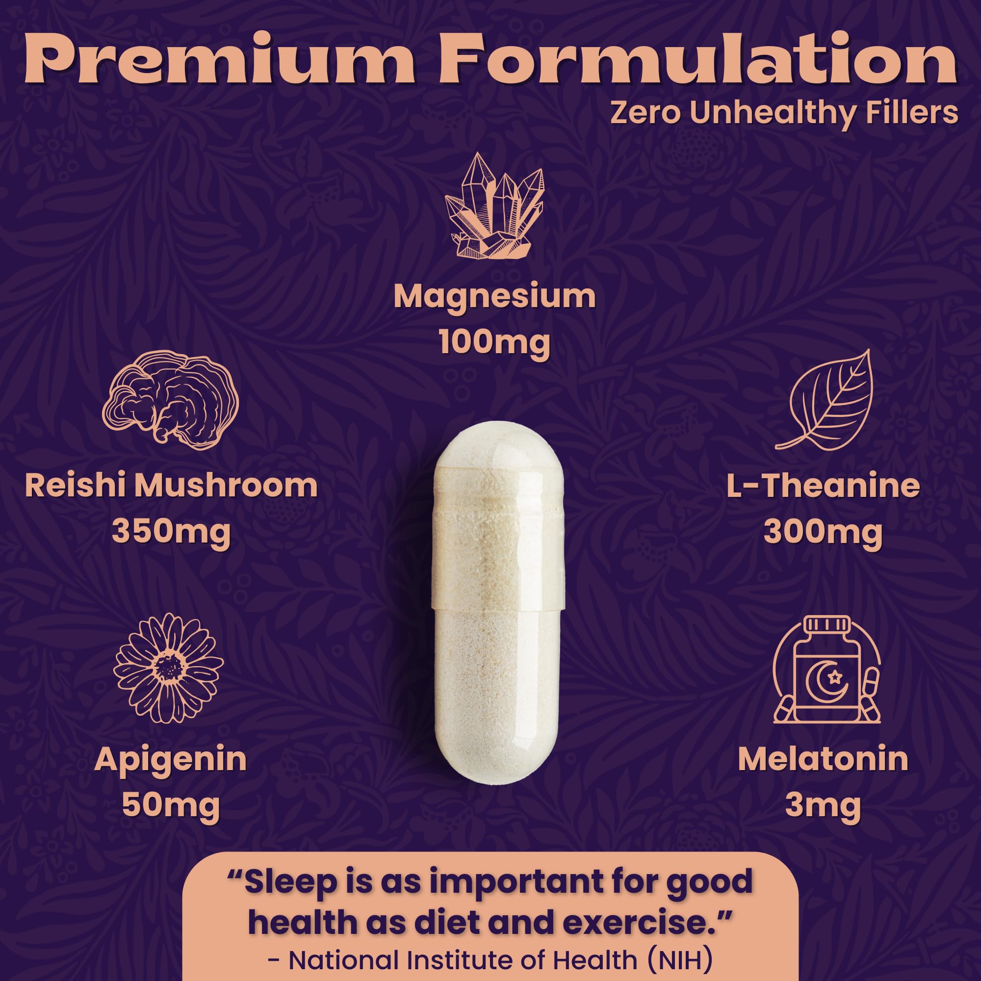 Local Nutrition Natural Sleep Aid with Magnesium Glycinate, Reishi Mushroom Extract, L-Theanine, Apigenin, and Melatonin - Sleep Supplement for Adults Seeking Deep Rest - 60 Capsules, Made in The USA Local Nutrition uk supplements