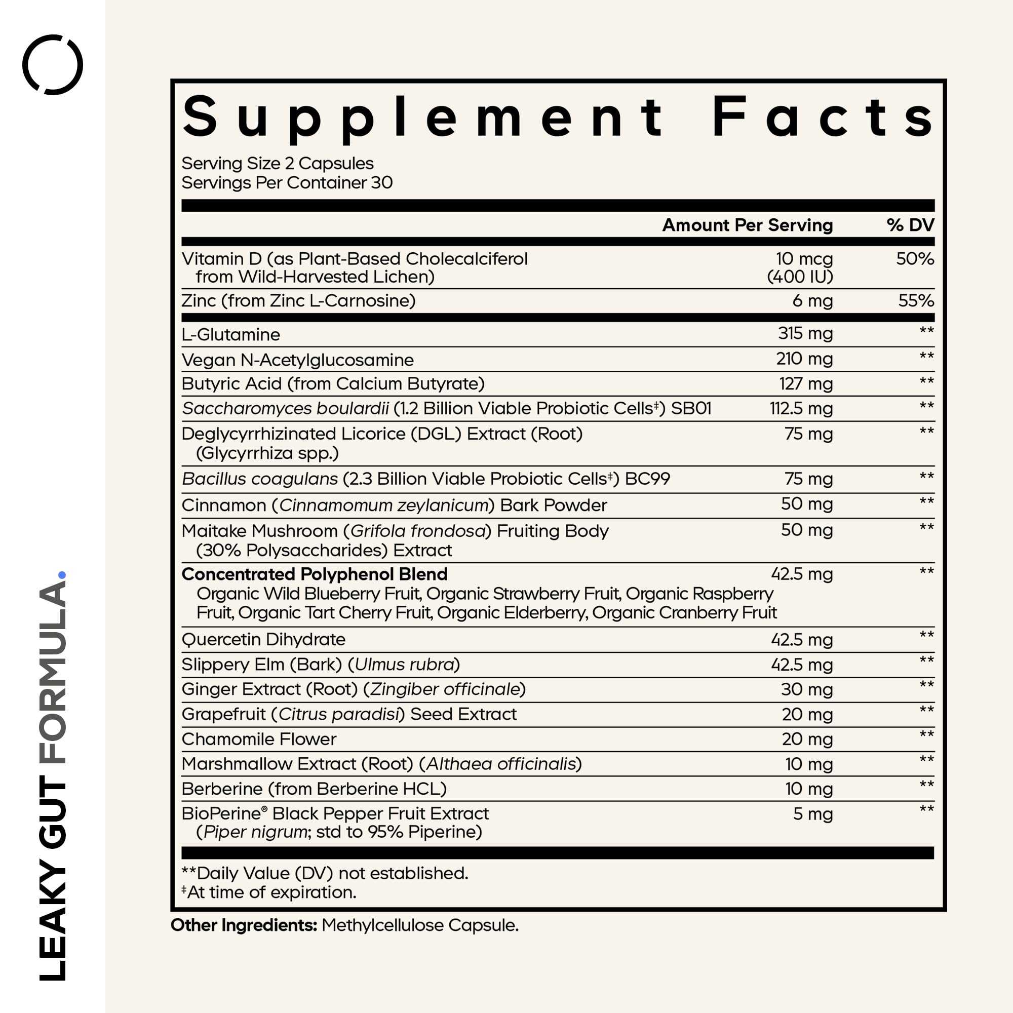 Codeage Leaky Gut Supplement, L-Glutamine, N-Acetylglucosamine, Probiotic, Butyric Acid, Polyphenols, Quercetin, DGL, Marshmallow Root, Berberine, BioPerine Codeage uk supplements