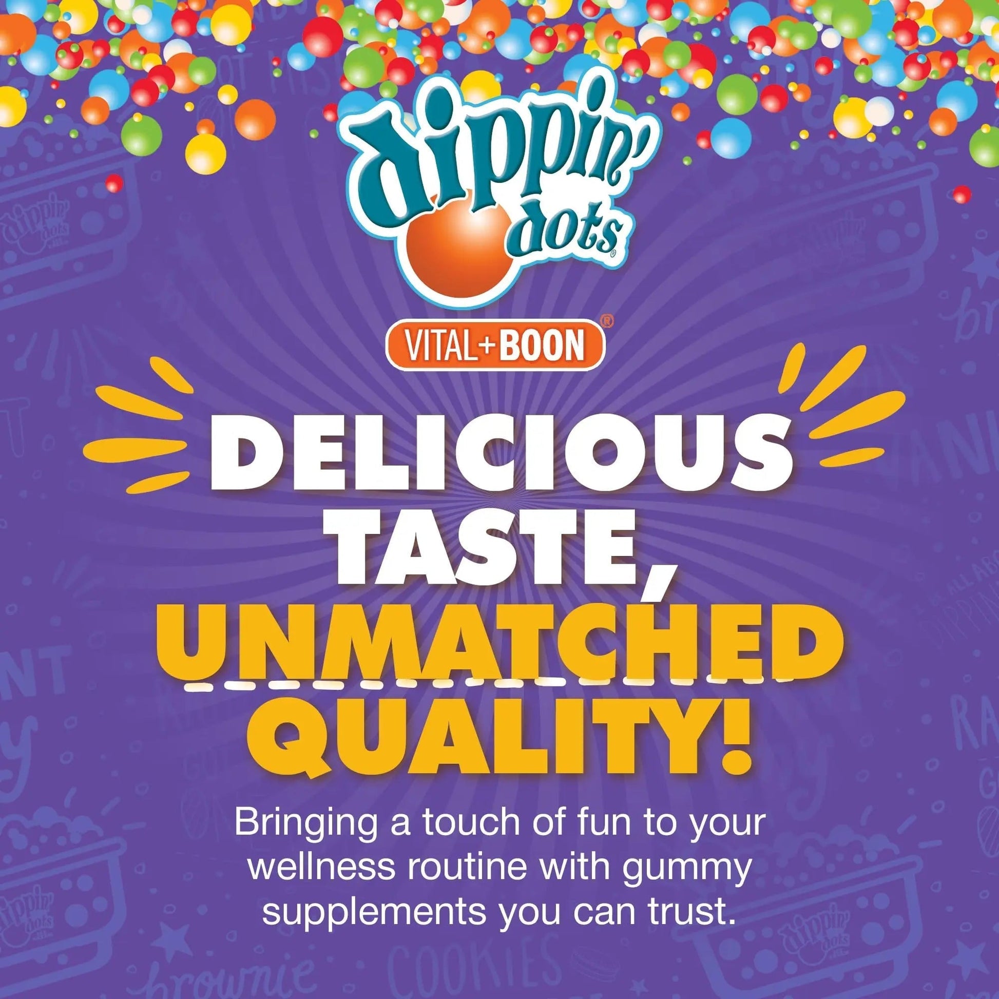 Vital+Boon Dippin' Dots - Multivitamin Gummies for Adults - Gummy Vitamins with Vitamin A, B6, C, D3, E & Folic Acid - Vegetarian Vital+Boon uk supplements