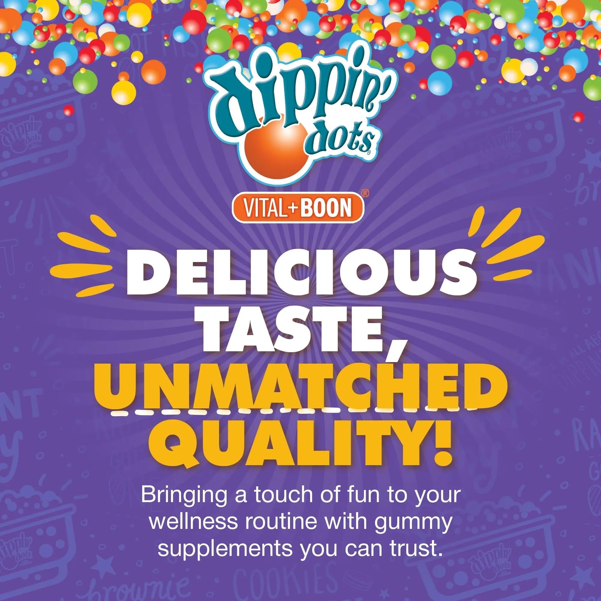 Vital+Boon Dippin' Dots - Multivitamin Gummies for Adults - Gummy Vitamins with Vitamin A, B6, C, D3, E & Folic Acid - Vegetarian Vital+Boon uk supplements