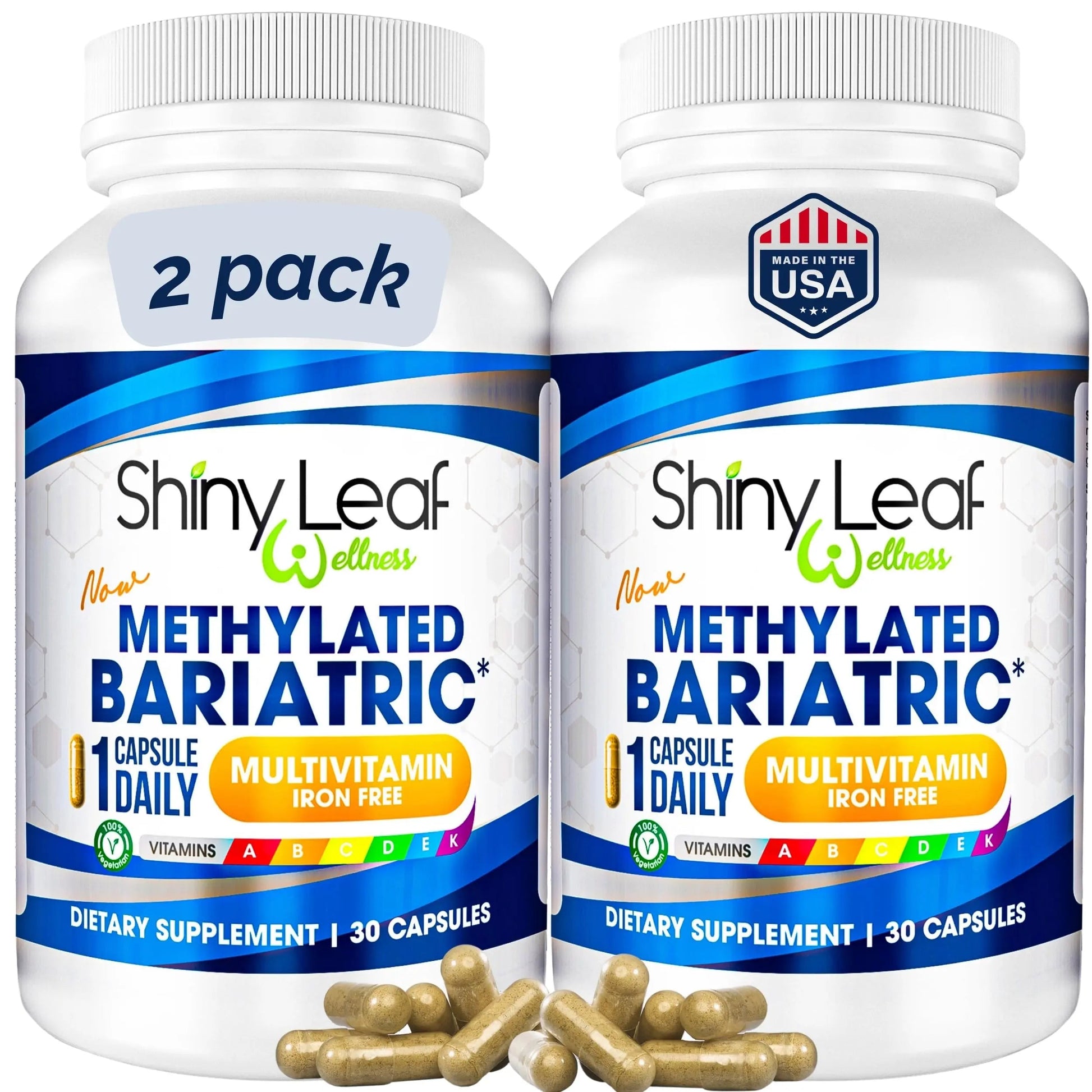 Shiny Leaf Methylated Bariatric Multivitamin Without Iron – Vitamins for Gastric Bypass & Sleeve, 1 Daily Capsule W Methylated Folate Shiny Leaf uk supplements