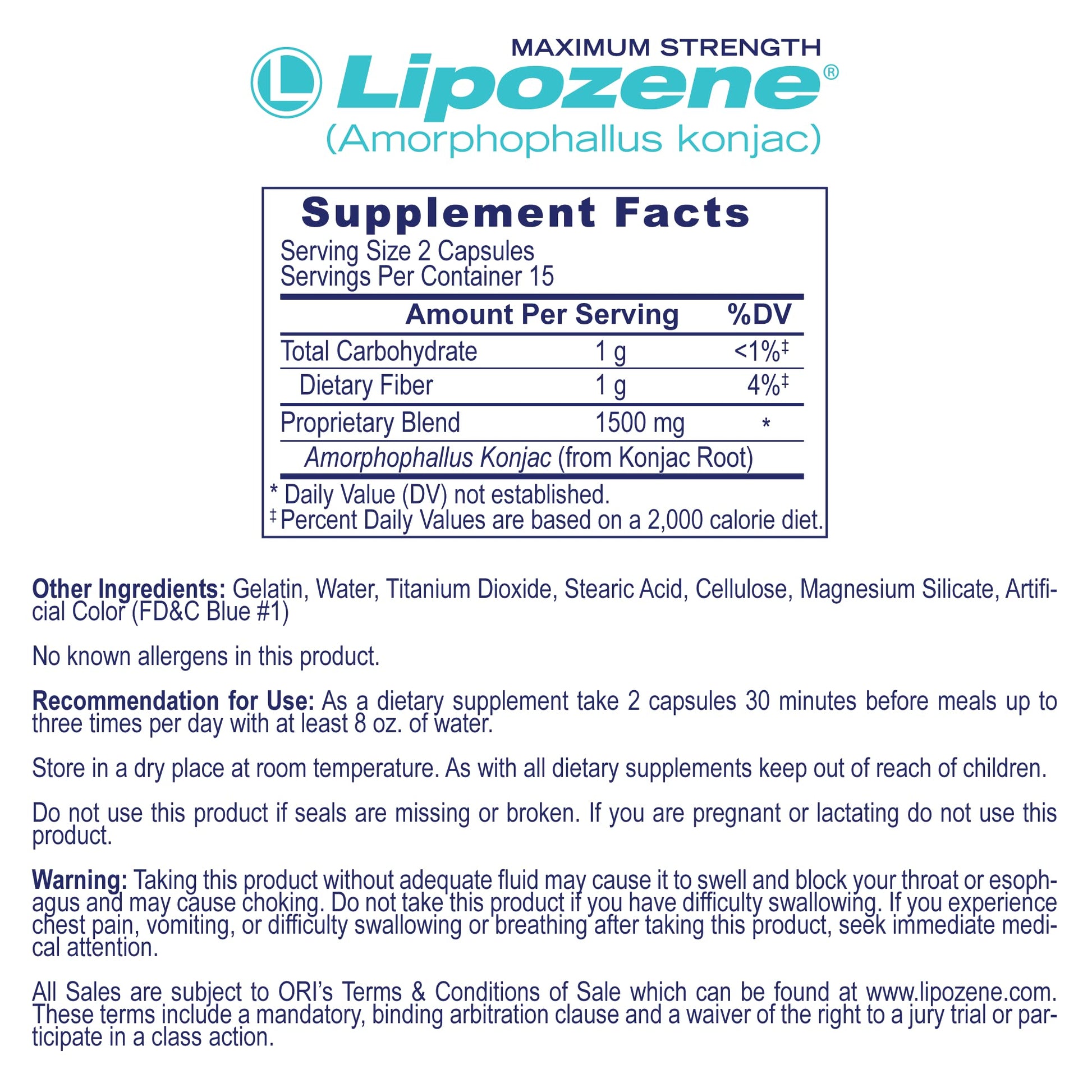 Lipozene Diet Pills - Weight Loss Supplement - Appetite Control - Two Bottles of 30 Capsules Lipozene uk supplements