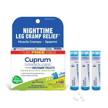 Boiron Cuprum Metallicum 6C Homeopathic Medicine for Nighttime Leg Cramp Relief, Muscle Cramps, and Spasms - 3 Count (240 Pellets) Boiron uk supplements
