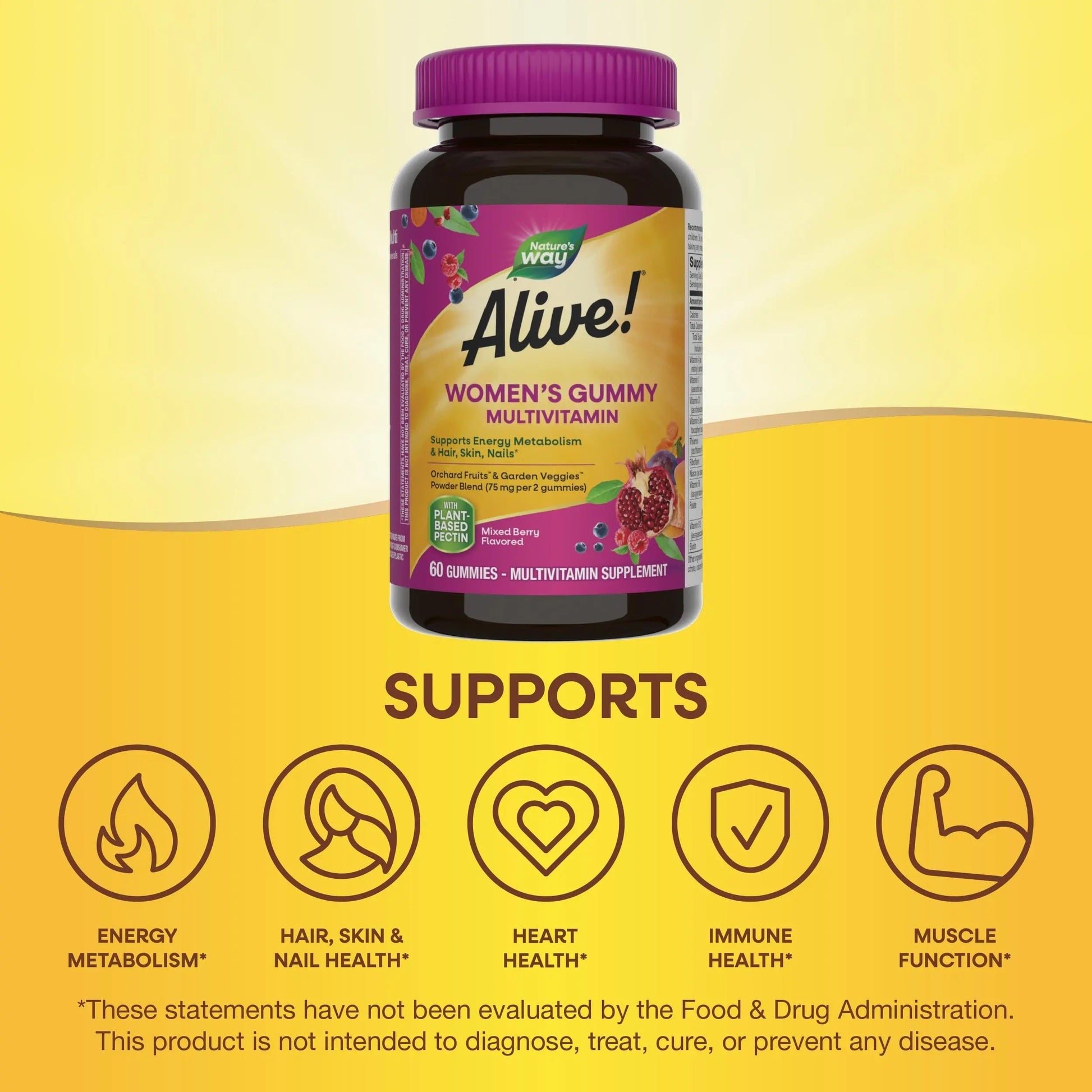 Nature's Way Alive! Women’s Gummy Multivitamin, 16 Vitamins & Minerals, Energy Metabolism*, Hair Skin & Nails Nature's Way uk supplements