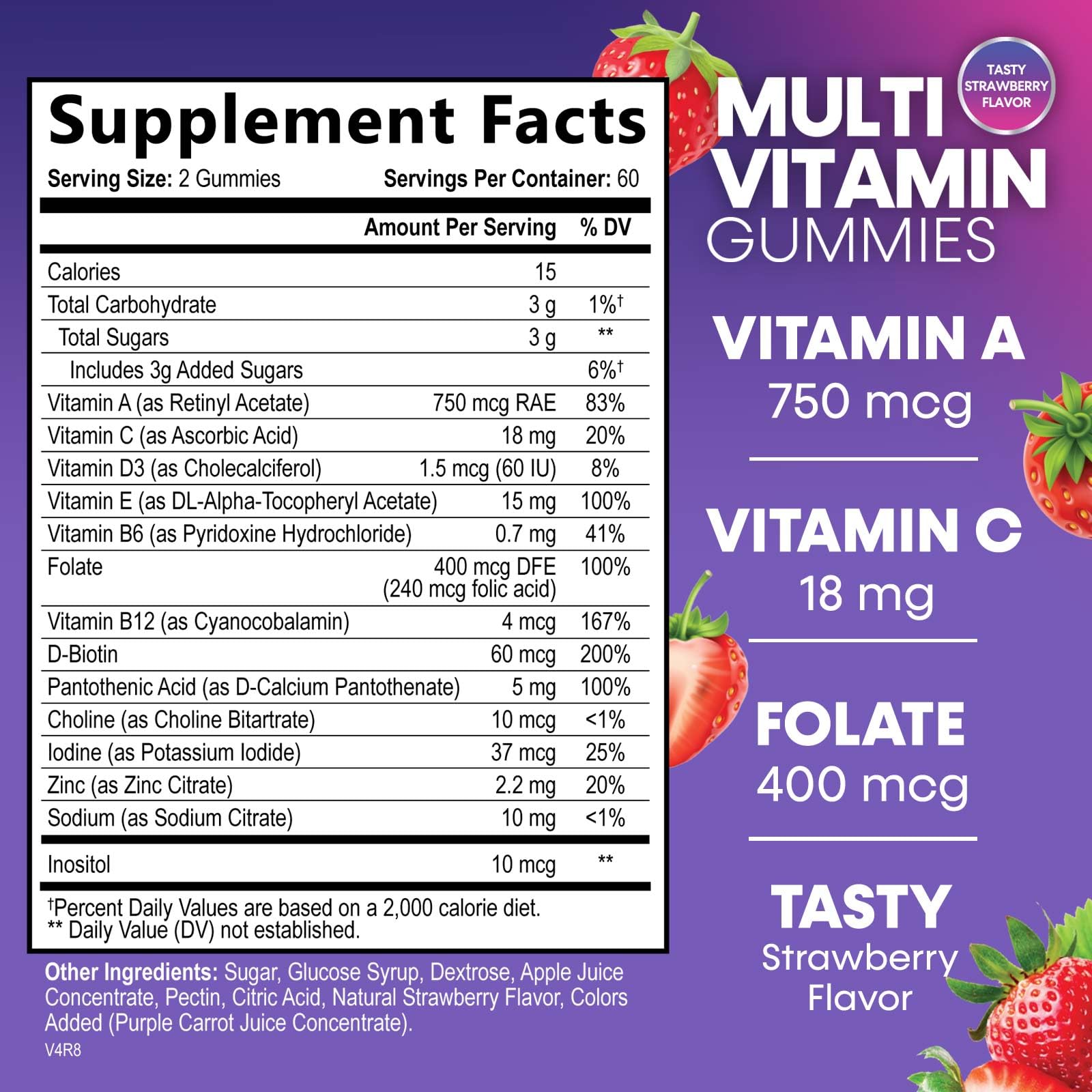 Multivitamin Gummies for Adults - Daily Adult Multivitamins Gummy with Vitamins A, C, D, B12 for Women & Men Nature's Nutrition uk supplements