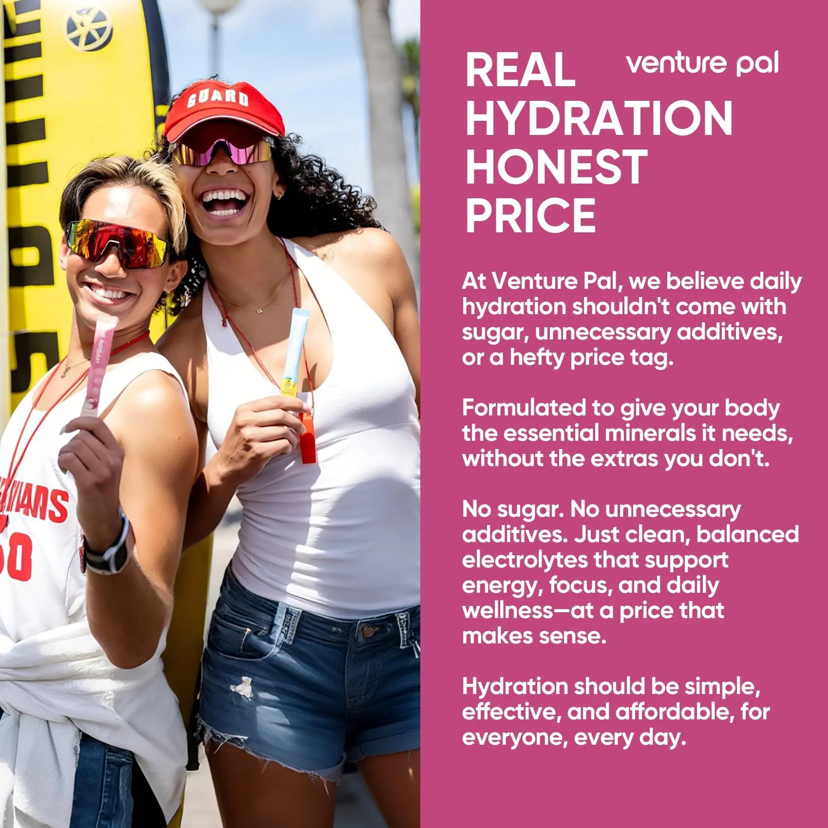 Venture Pal Sugar Free Electrolyte Powder Packets - Liquid Daily IV Hydration Packets | Electrolytes Drink Mix with 5 Vitamins & 7 Electrolytes | Keto Friendly | Non-GMO | Certified Vegan | 16 Sticks Venture Pal uk supplements