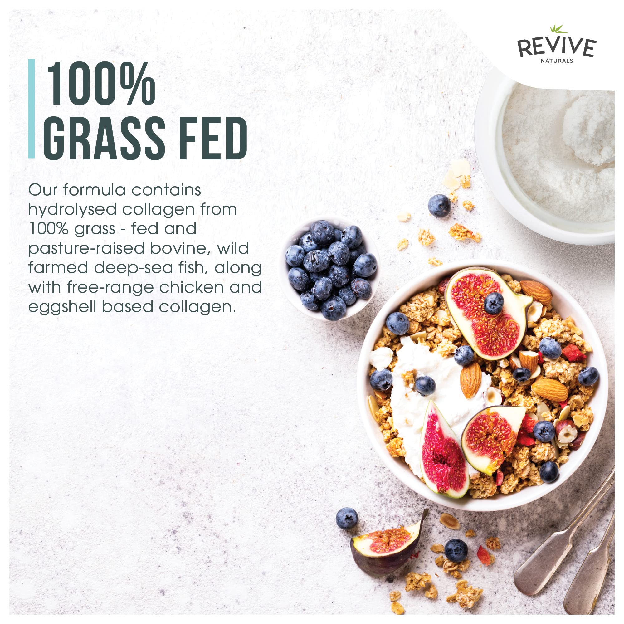 Vanilla Multi Collagen Protein Powder - 400g - Unsweetened - 5 Types of Collagen Peptides Revive Naturals uk supplements