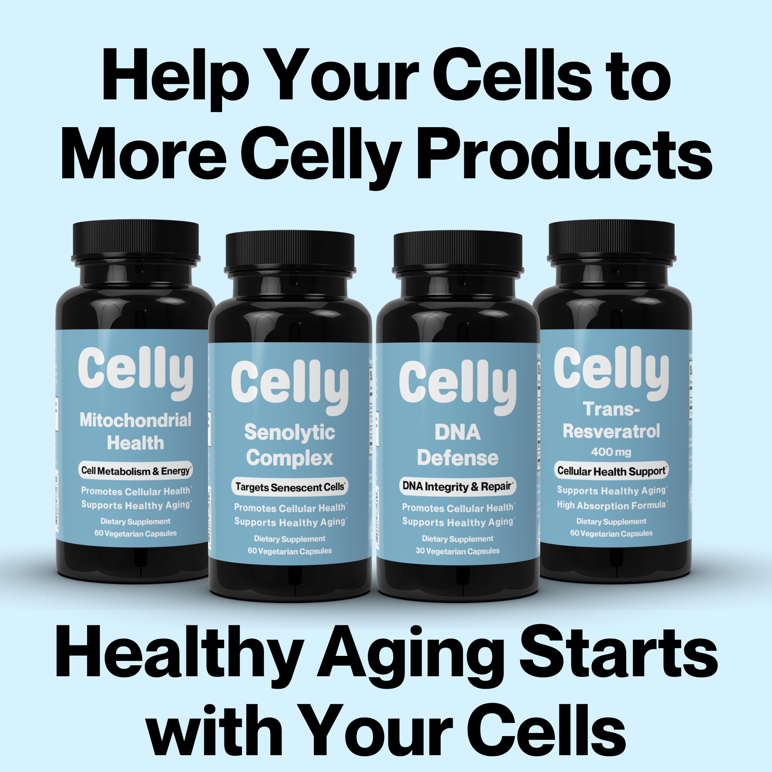 Celly NAD Booster | Longevity Supplement for Healthy Aging with NR (Nicotinamide Riboside) and Nicotinamide | Promotes Cell Function & Vitality | Non-GMO & 3rd Party Tested Celly uk supplements