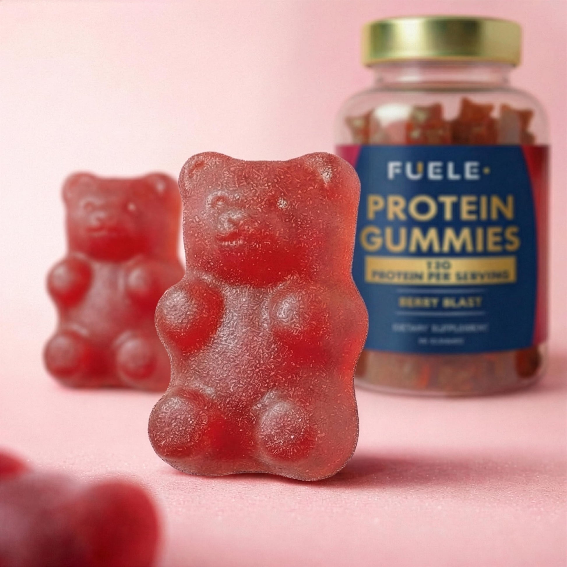 FUELE+ Protein Gummies – 12g High Protein Snack, Mixed Berry Flavor, No Added Sugar, Whey Protein Gummies, Supports Muscle Recovery, Post Workout Supplement FUELE+ uk supplements