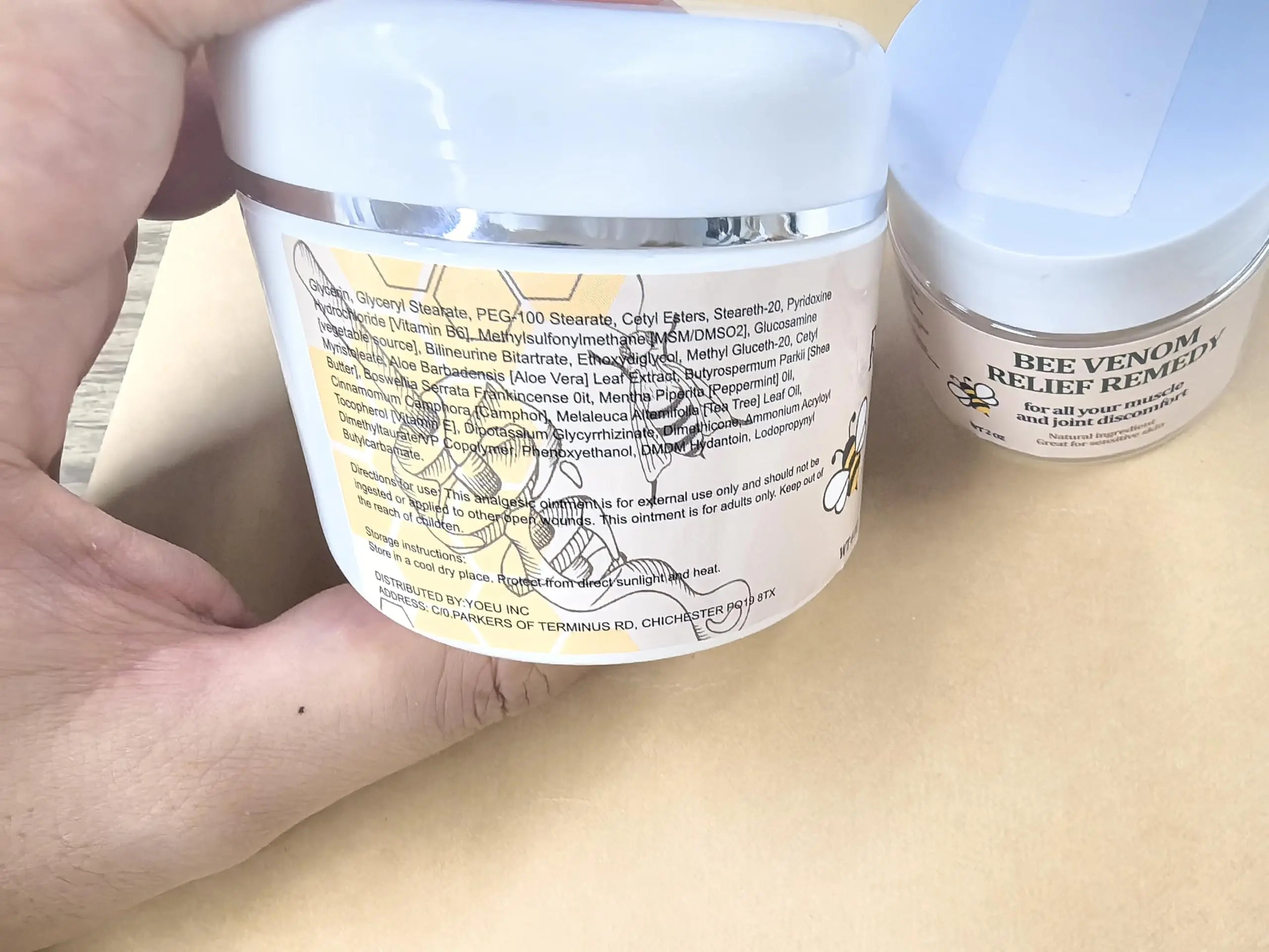 Natural Organic Bee Venom Muscle & Joint Cream, Extra Effective Muscle & Joint Care, for Neck, Hand, Feet, Knee, Muscles, Shoulder, Wrist, Elbow, Ankle, Foot Aches, Arnica, Vitamin B6 KOKOMAANE uk supplements