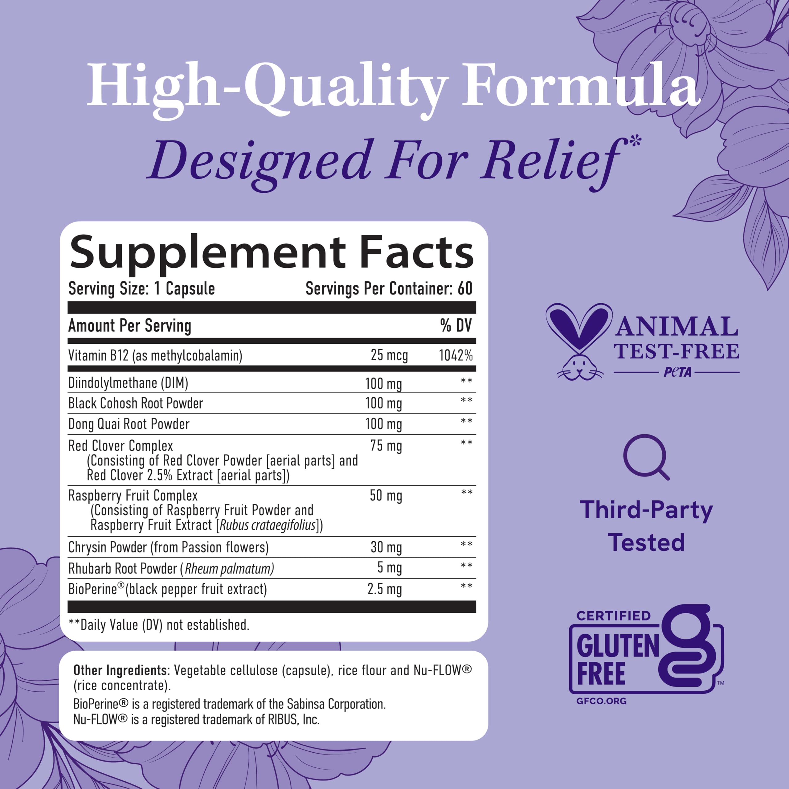 Menopause Supplements for Women Hot Flashes & Night Sweats | Hormone Balance, Menopause Relief for Women & Perimenopause Support | With Black Cohosh, DIM & Red Clover | 60 Ct (2 Month Supply) SMNutrition uk supplements