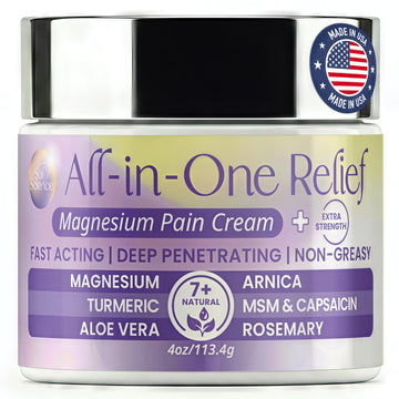 PURPLE CANYON All in One Magnesium Pain Cream – Natural Pain Relief Cream with Arnica, MSM & Capsaicin for Muscle & Joint Support – Fast-Absorbing, Non-Greasy Formula with Aloe Vera & Turmeric PURPLE CANYON uk supplements
