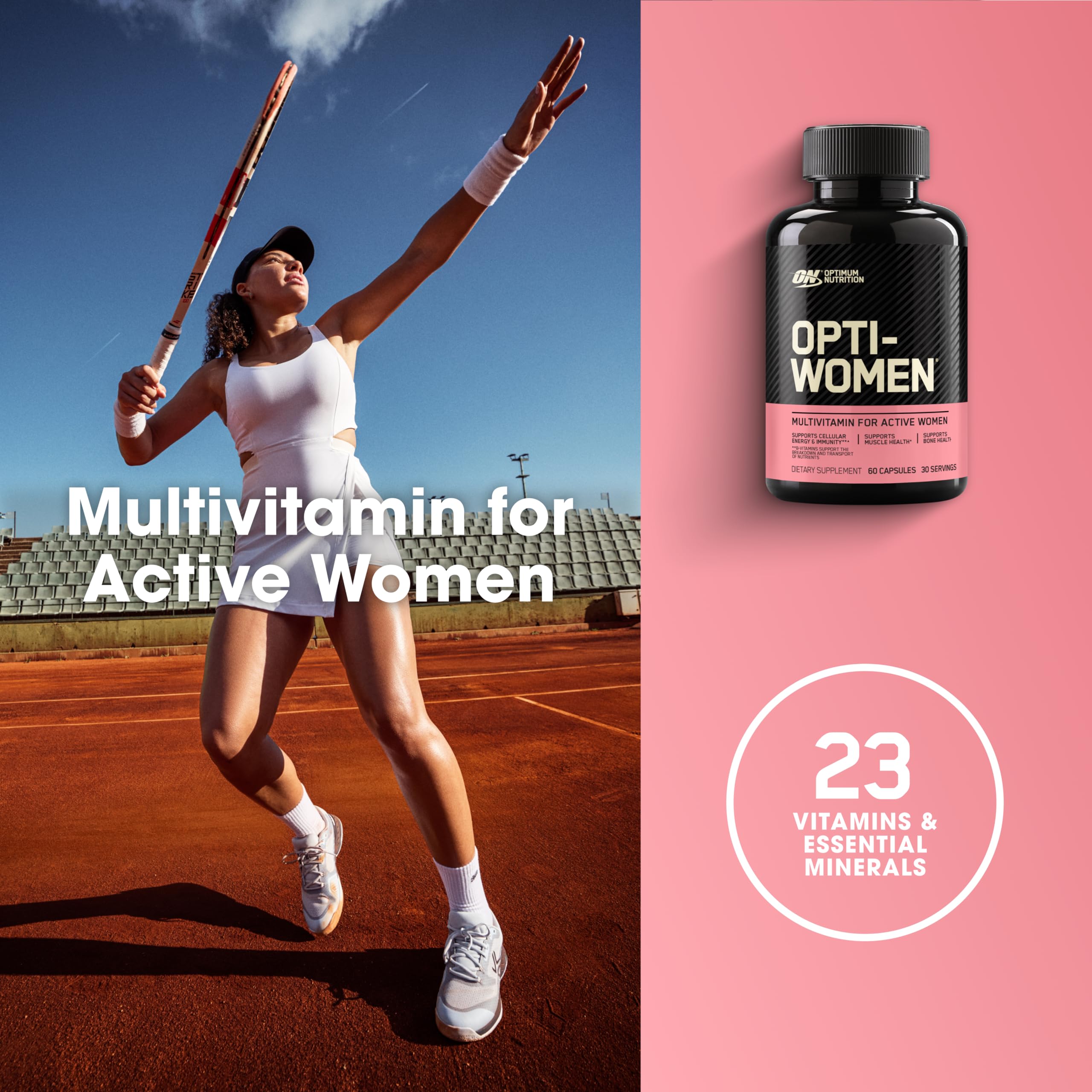 Optimum Nutrition Opti-Women, Vitamin C, Zinc and Vitamin D for Immune Support Womens Daily Multivitamin Supplement with Iron, Capsules, 120 Count Optimum Nutrition uk supplements