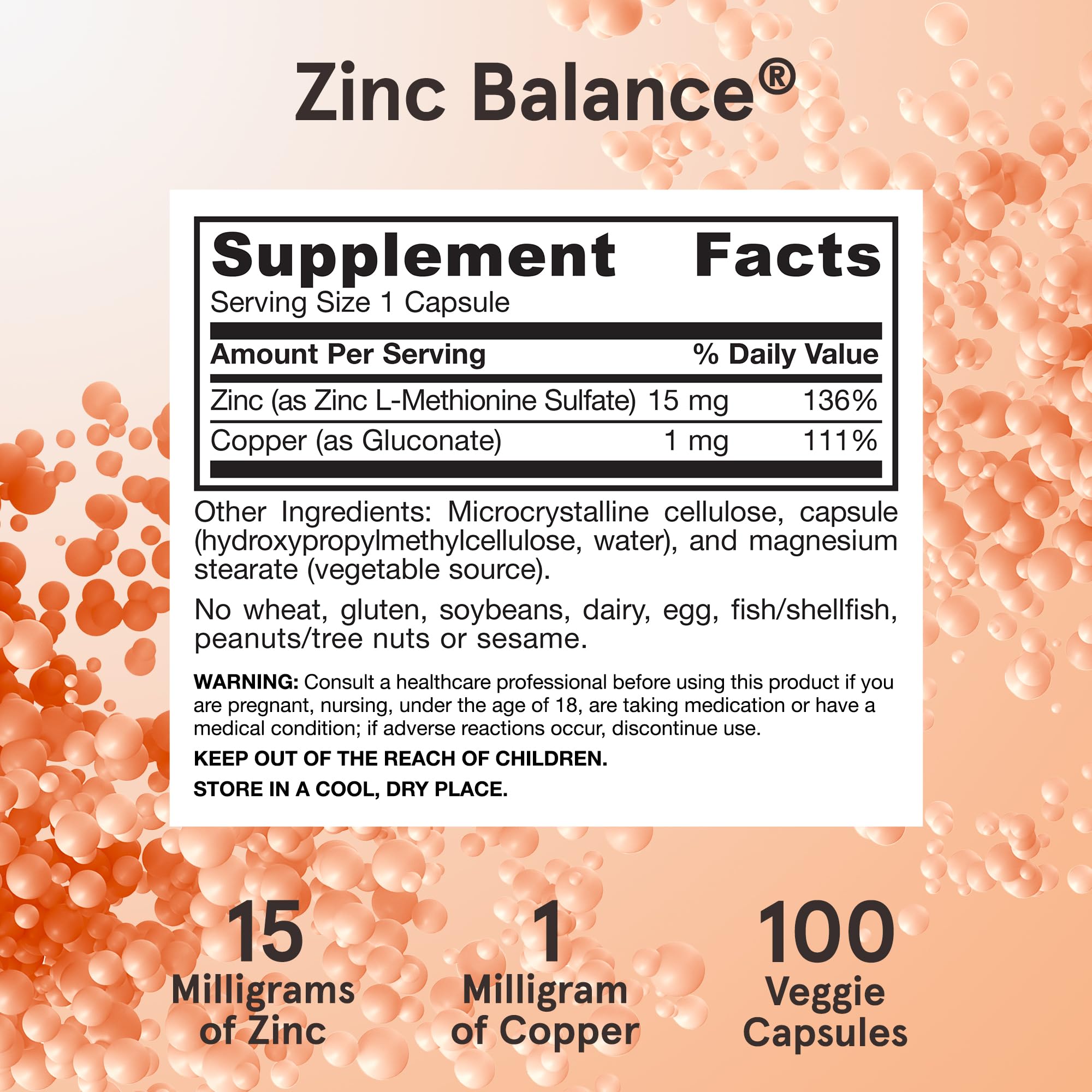 Jarrow Formulas Zinc Balance 15 mg - 100 Servings (Veggie Caps) - Zinc with Copper - Essential Minerals for Immune System Support - Immune Support Supplement - Gluten Free Copper Supplement, Vegan Jarrow Formulas uk supplements