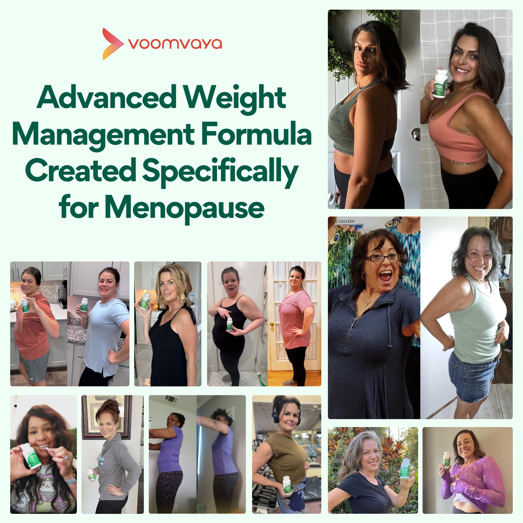 VoomVaya MenoSlim Advanced Menopause Weight Loss for Women – Menopause & Perimenopause Supplement for Women – Supports Healthy Metabolism & Overall Wellness – 60 Capsules VoomVaya uk supplements
