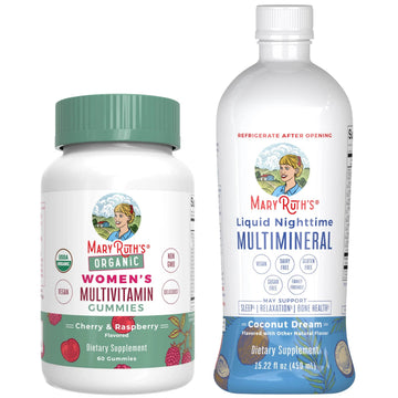 MaryRuth's Multivitamin Gummies for Women (Strawberry) & Liquid Nighttime Multimineral (Pineapple) | Clean Label Project Verified | MARYRUTH'S uk supplements