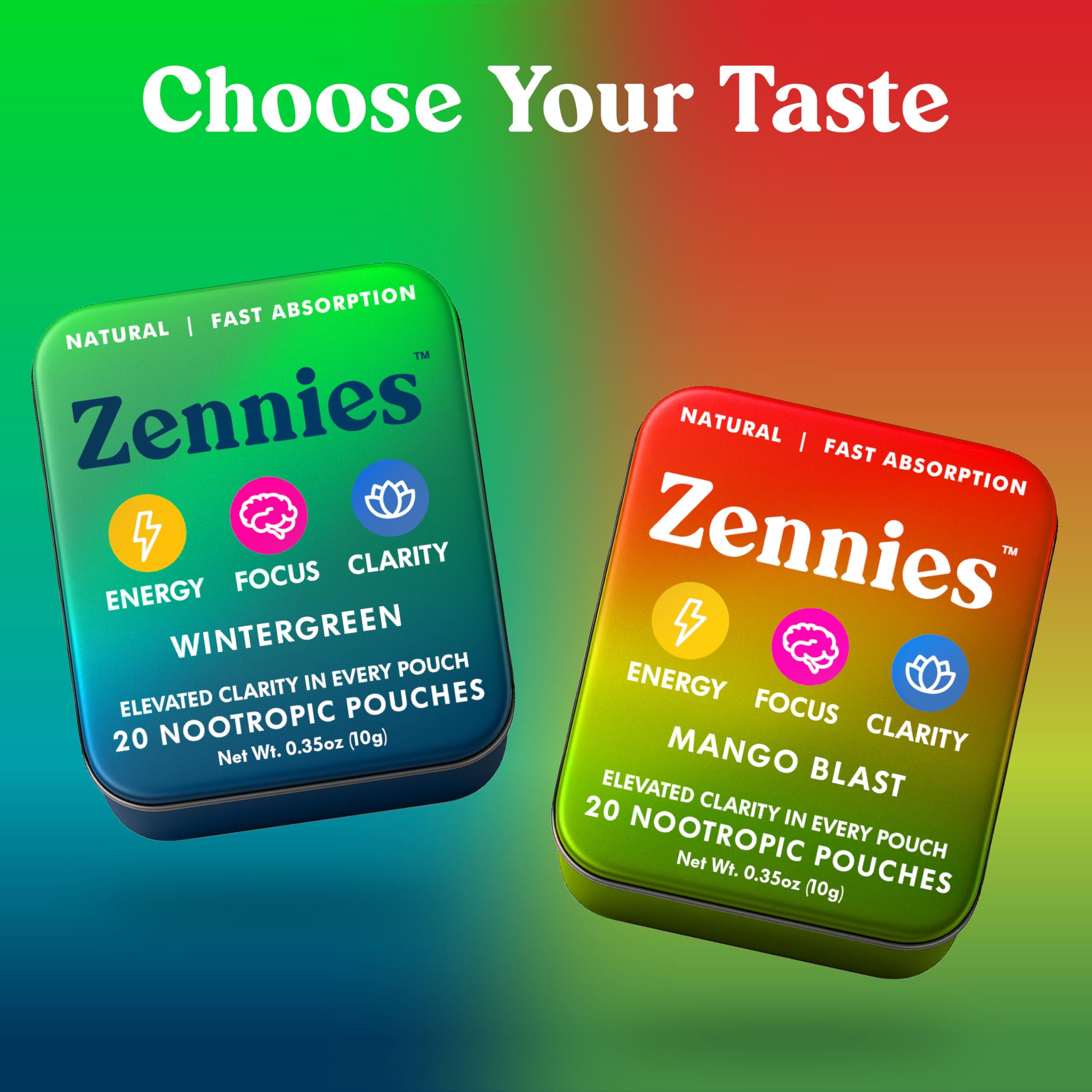 Zennies Caffeine Nootropic Pouches with Alpha GPC, L-Tyrosine & L-Theanine, Lion's Mane, Cordyceps, Reishi - Nicotine Free, No Sugar or Artificial Sweeteners Nootropic Energy Pouches, Wintergreen 1 PK Parrox uk supplements