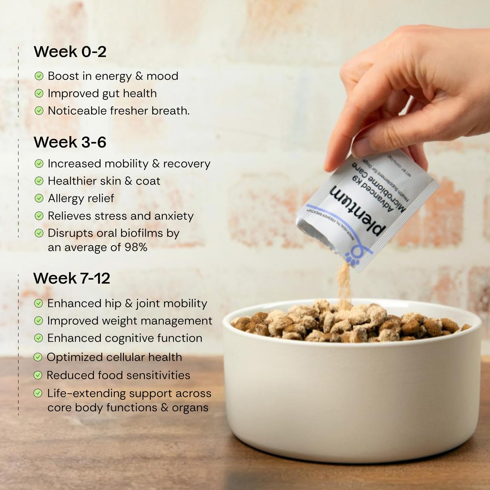 Daily Prebiotic + Postbiotic Dog Supplement Powder | 12-in-1 Support for Gut, Joints, Allergy, Immunity, Calming & Oral Health | Human-Grade Ingredients, No Artificial Flavors-No Fillers - 30 Sachets Plentum uk supplements